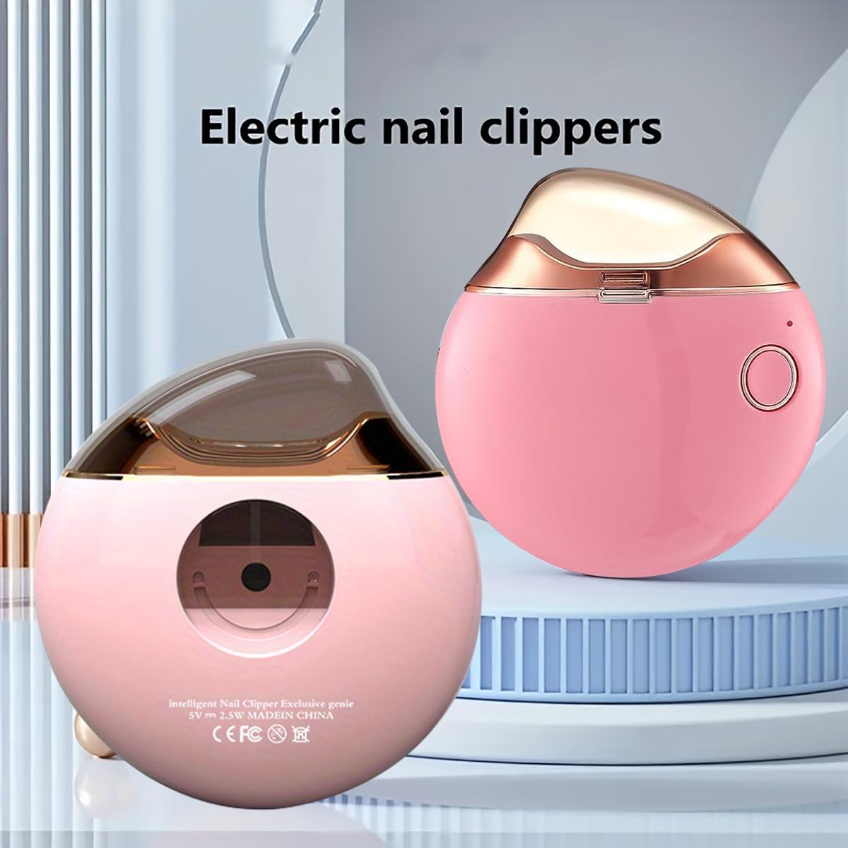 Electric Nail Clipper & File Set - Automatic Safety Nail Trimmer for Adults, Elderly & Kids - Perfect Caregiver Gift for Home, Travel & Nursing Communities (Portable Nail Care Kit)