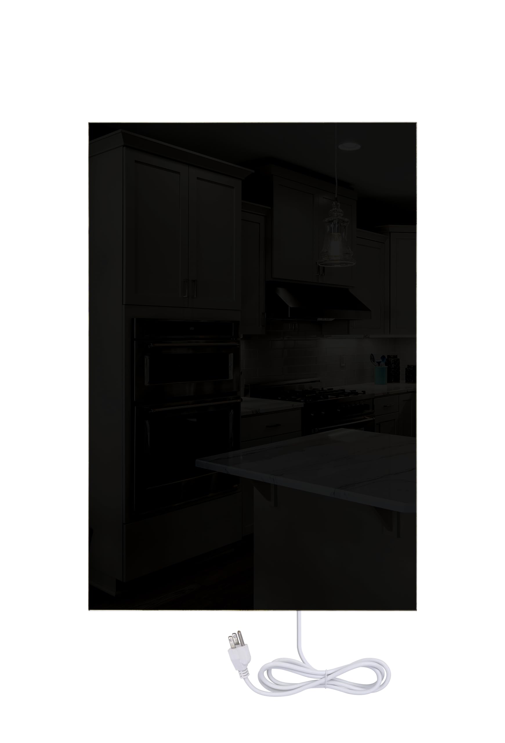 WarmlyYours 24x35 Inch Glass Black Infrared Electric Panel Heater - Energy Efficient Wall Mounted Space Heater for Rooms up to 85 sqft, 600W Plug-in or Hardwired (Ember Glass) - Perfect for Bedrooms, Bathrooms & Home Offices