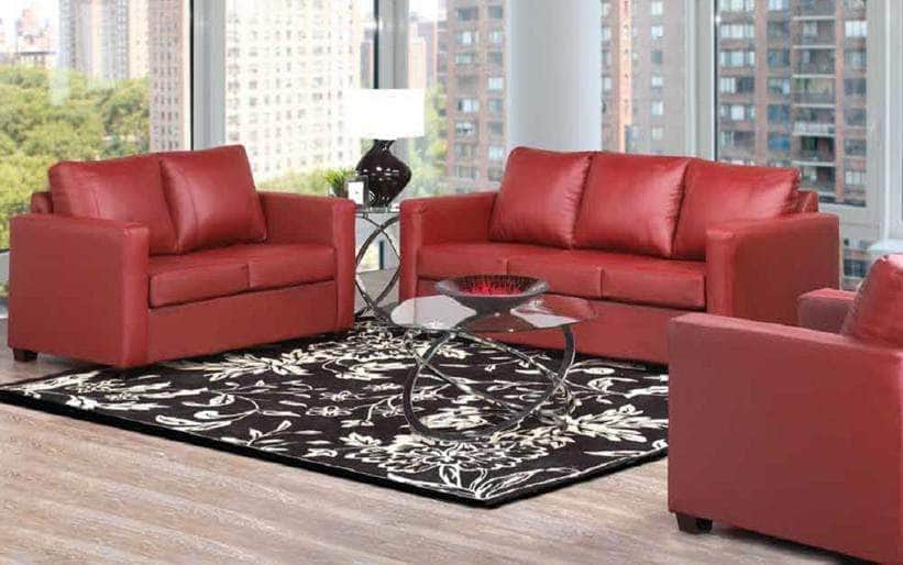 Premium Regina Leather Living Room Collection – Sofa Set, Loveseat & Chair – Modern Genuine Leather Furniture for Home & Office – Perfect for Family Gatherings, Movie Nights & Relaxing