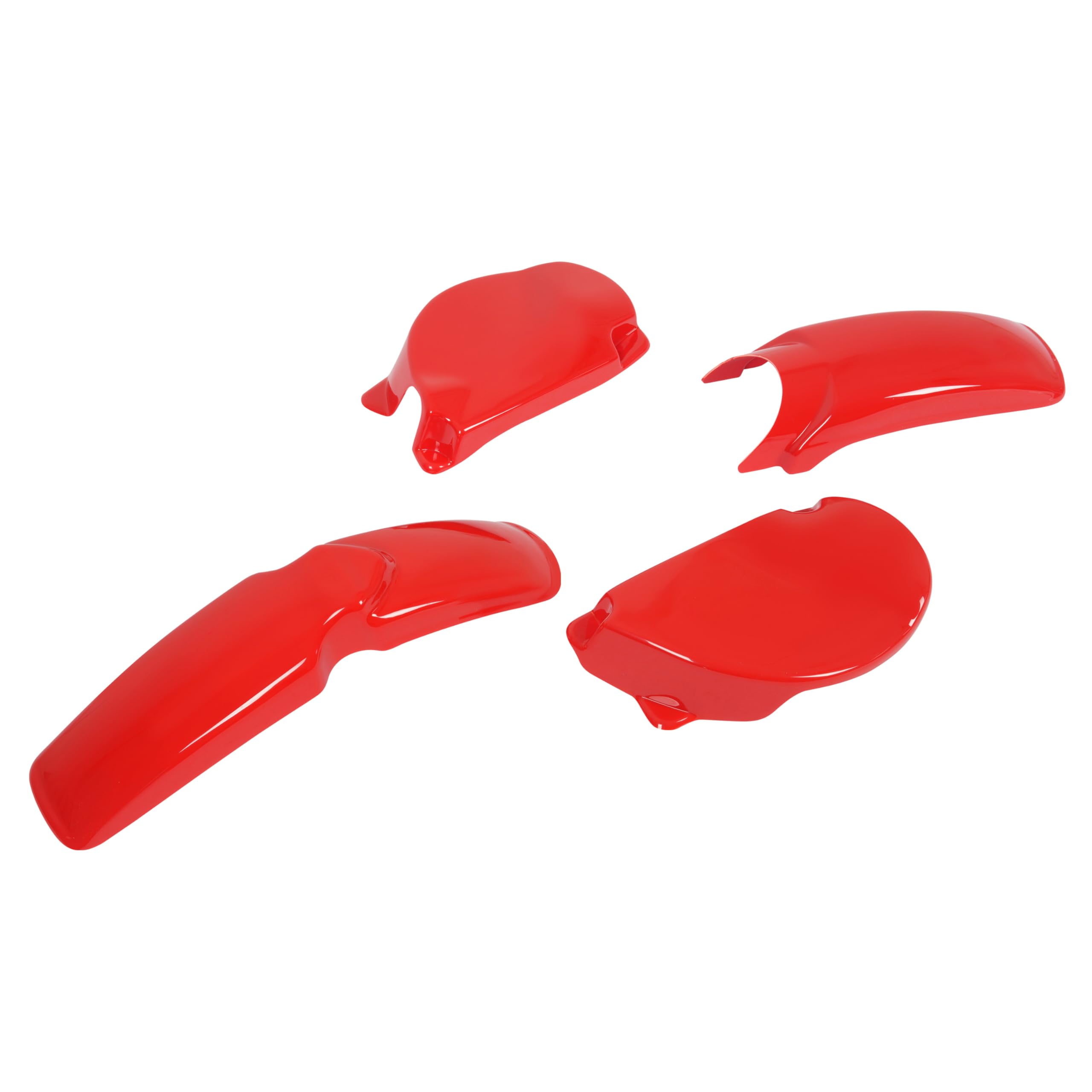 KUAFU Front & Rear Fender & Side Panel Set for 1977-1982 Honda XR75 XR80 - Red Motorcycle Body Kit with Plastic Fenders & Panels - Perfect for Off-Road Riding & Restoration Projects