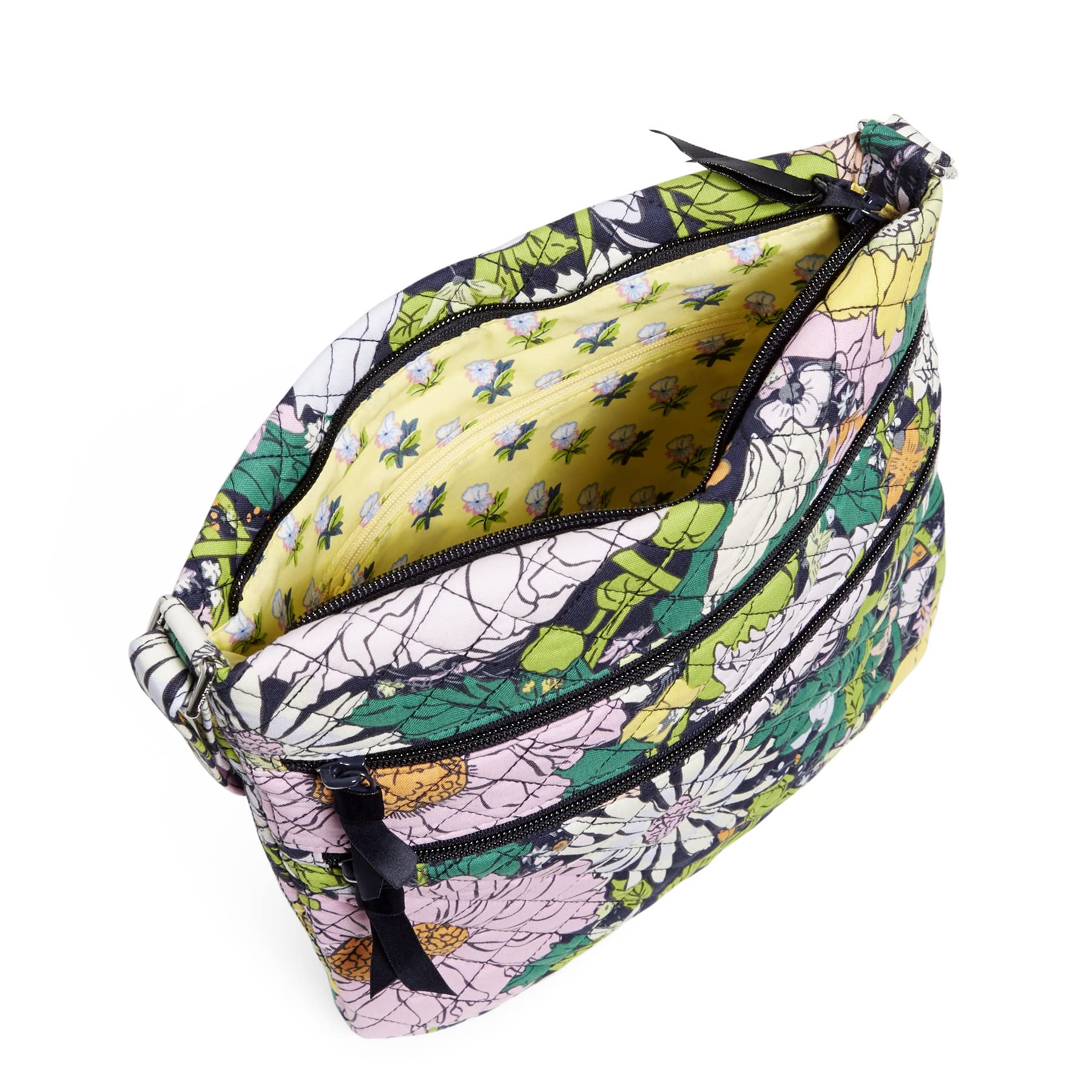 Vera Bradley Women's Cotton Triple Zip Hipster Crossbody Purse - Stylish & Functional Bag for Travel, Work, and Everyday Use