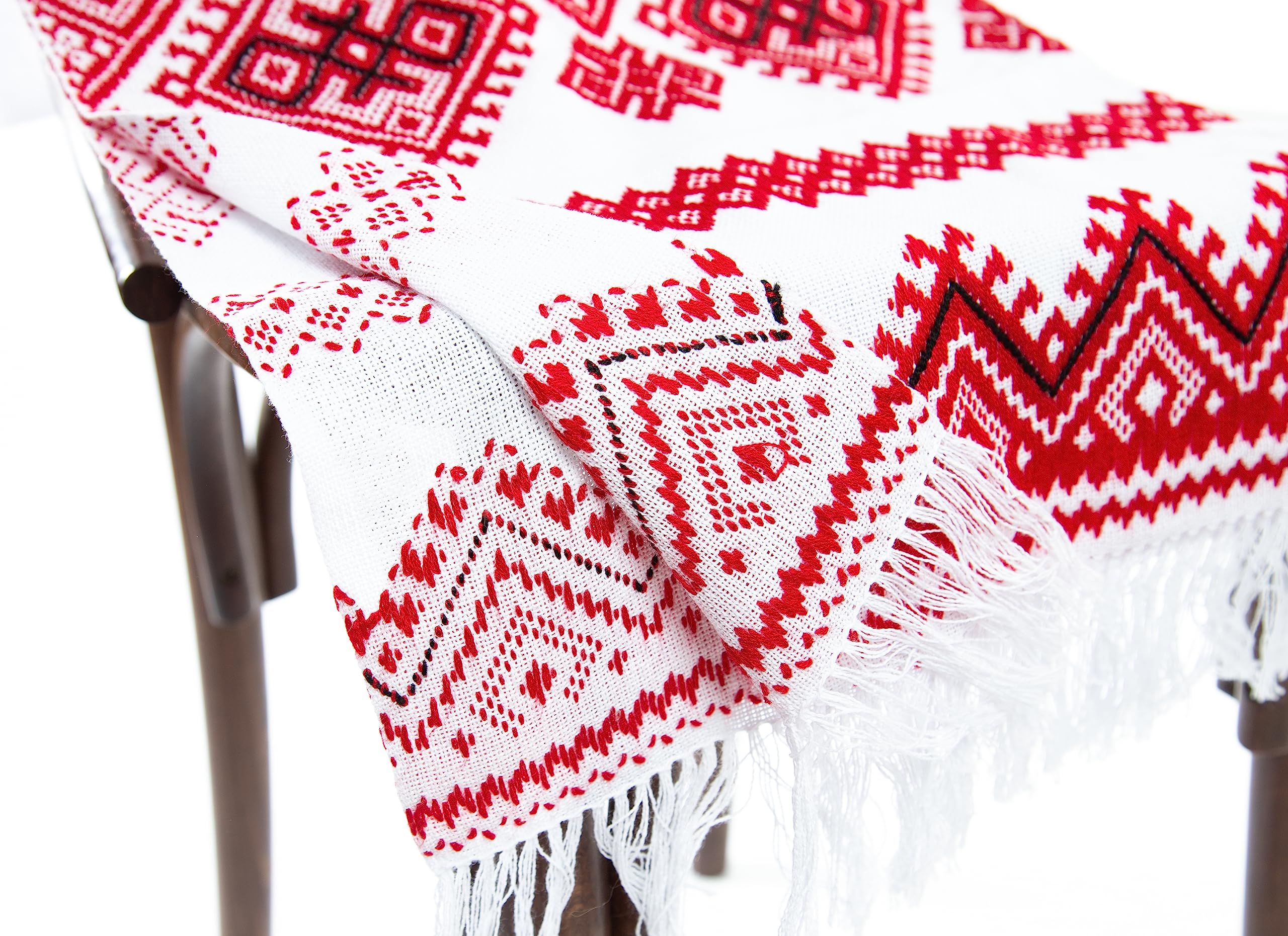 Handmade Ukrainian Embroidery Towels - Traditional Rushnyk Art for Kitchen Decor, Easter Gifts & Home Accessories (Red-Black Folk Pattern) | Perfect for Weddings, Holidays & Cultural Displays