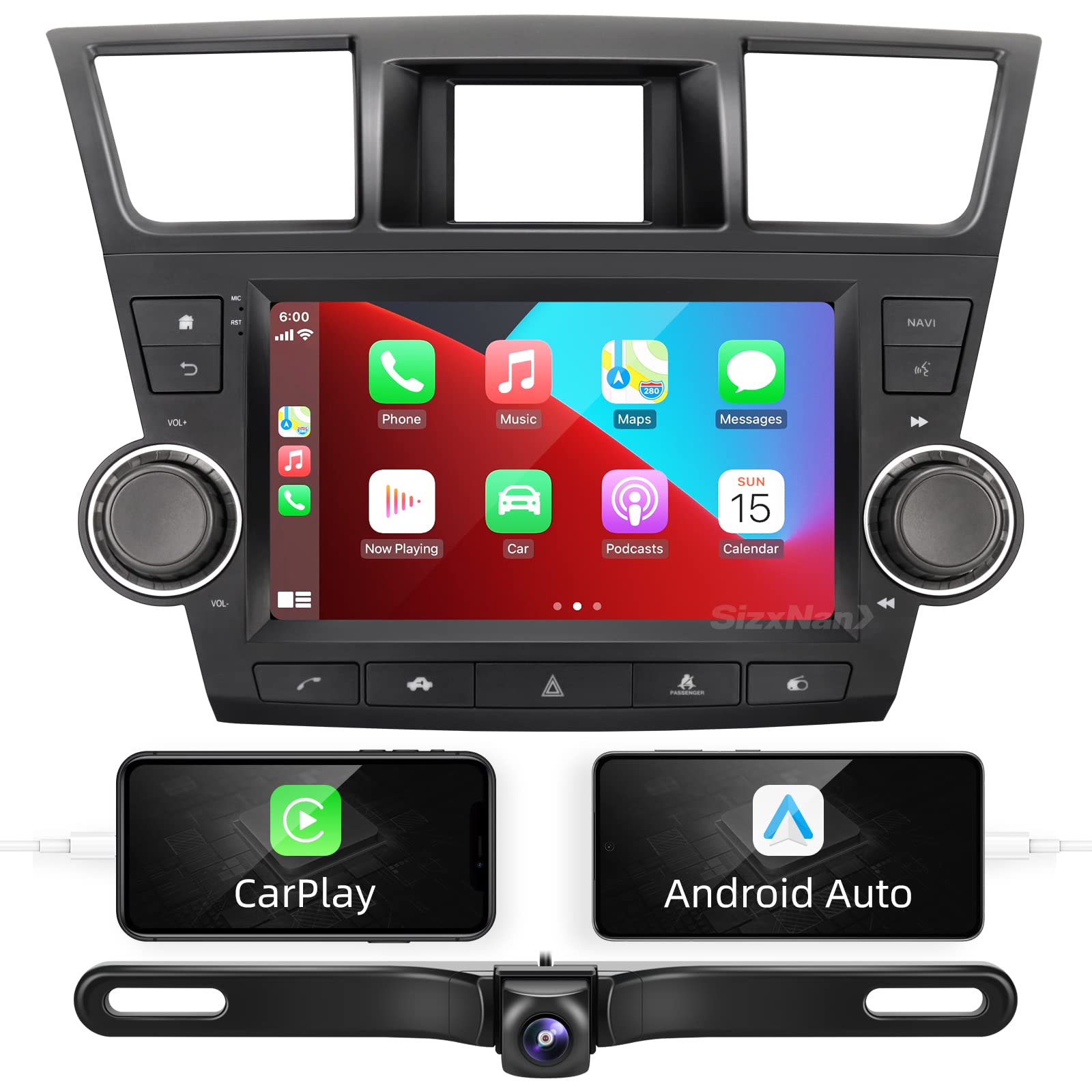 Toyota Highlander 2008-2013 Android Car Stereo with Apple CarPlay & Android Auto - 7