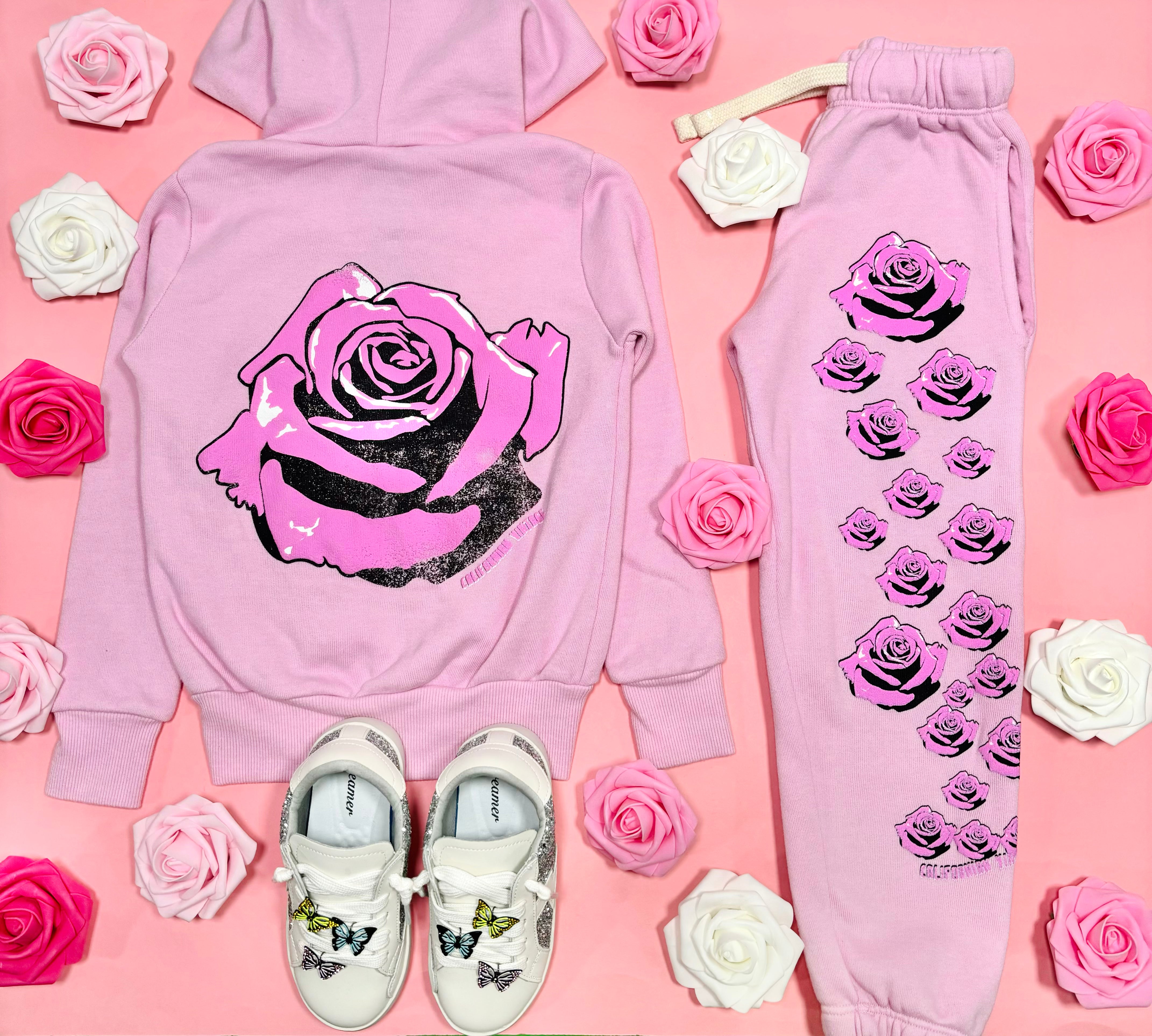 Stylish ROSE ZIP UP HOODIE for Women - Soft Fleece Pullover Jacket with Front Pockets | Perfect for Casual Outfits, Gym Wear & Outdoor Activities