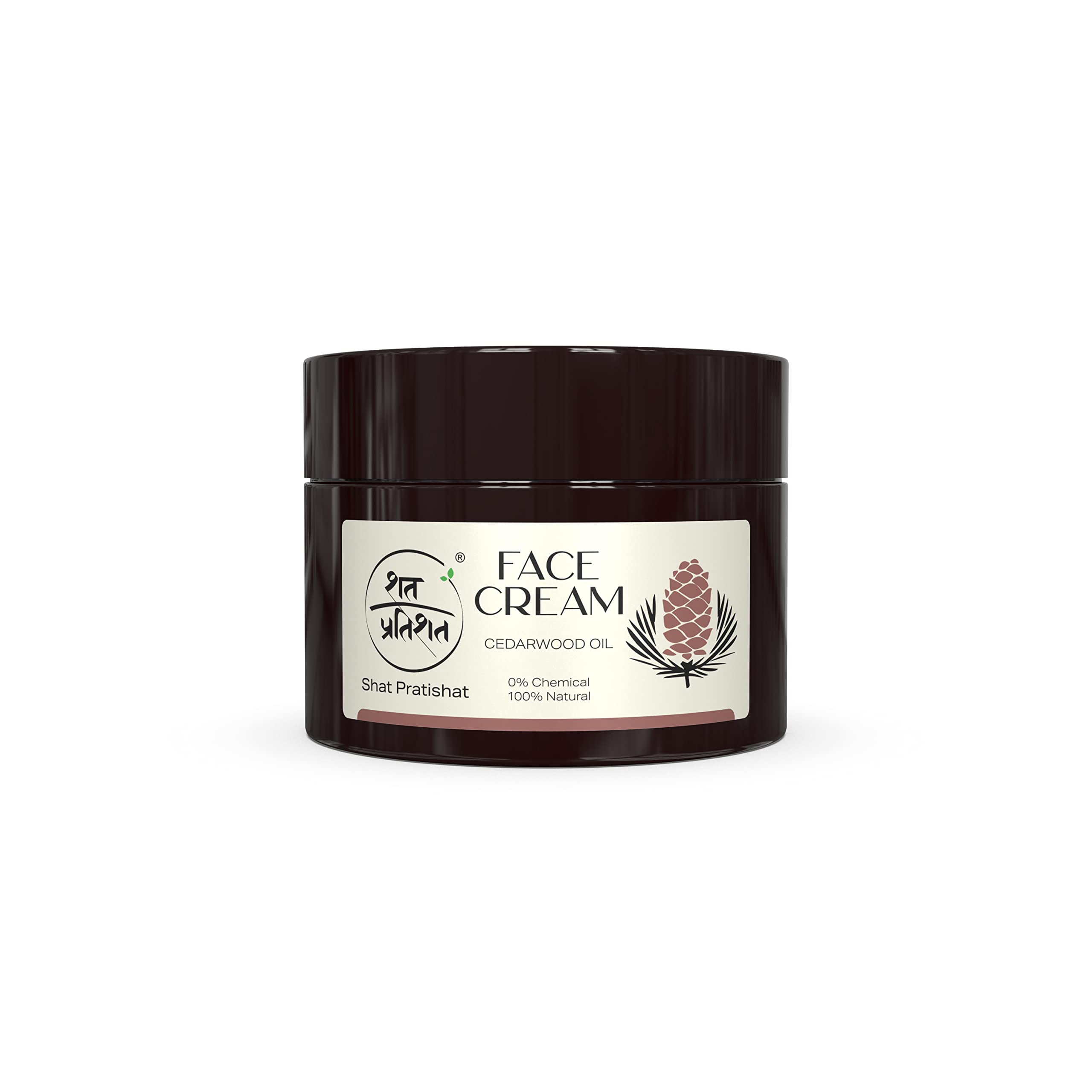 100% Natural Shat Pratishat Face Cream Moisturizer (100g) with Cedarwood & Neroli Essential Oil | Chemical-Free Skincare | Hydrating & Nourishing for Dry Skin | Perfect for Daily Use & Nighttime Routine