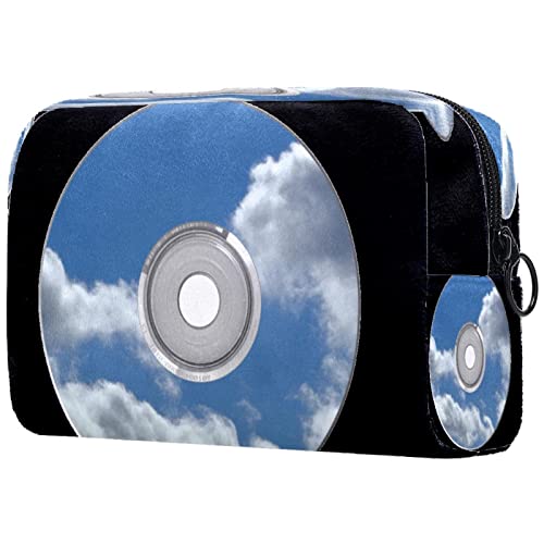 Portable CD DVD Storage Bag with Clouds Sky Design - 7.3x3x5.1in Travel Makeup Organizer for Cosmetics & Toiletries | Perfect for Music Lovers, Travelers & Daily Organization
