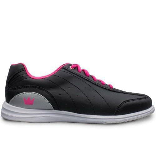 Brunswick Women's Mystic Black & Pink Bowling Shoes - Lightweight & Comfortable for League Play & Casual Bowling