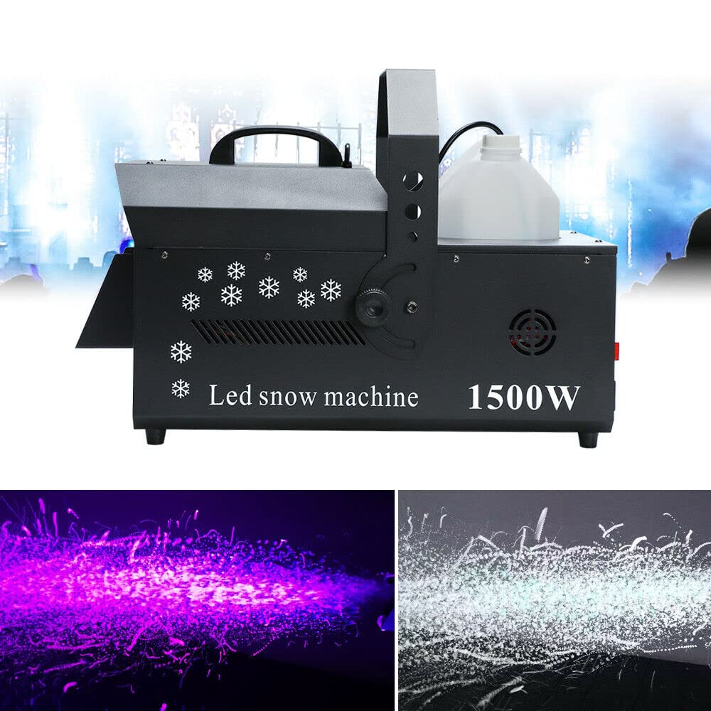 1500W LED Snow Machine with LCD Display & Remote Control - High Power Artificial Snow Maker for Outdoor Christmas, Wedding, Party & Stage Effects