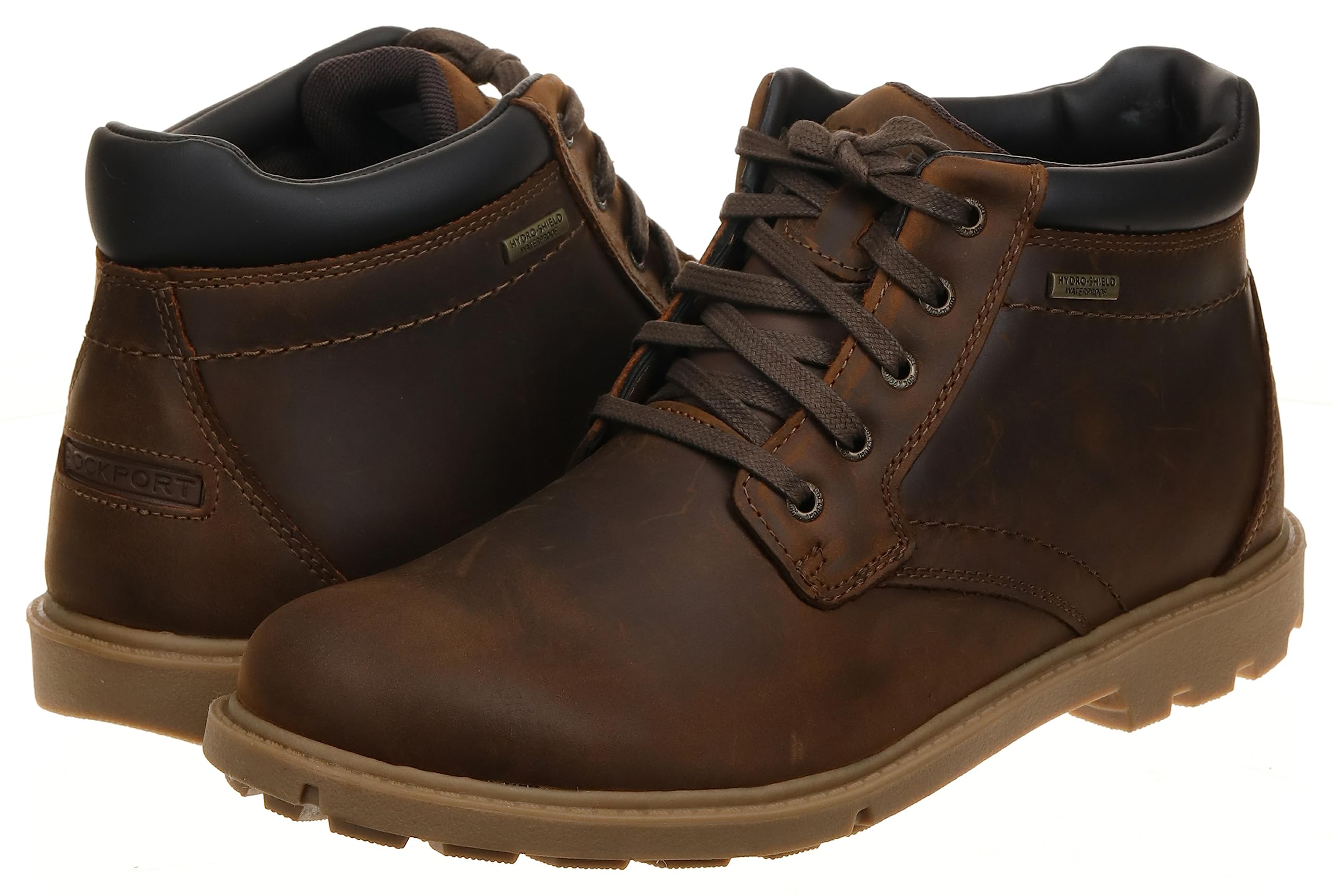 Rockport Men's Rugged Bucks Waterproof Hiking Boots - Durable Outdoor Work & Winter Snow Boots for Hiking, Camping & Everyday Wear