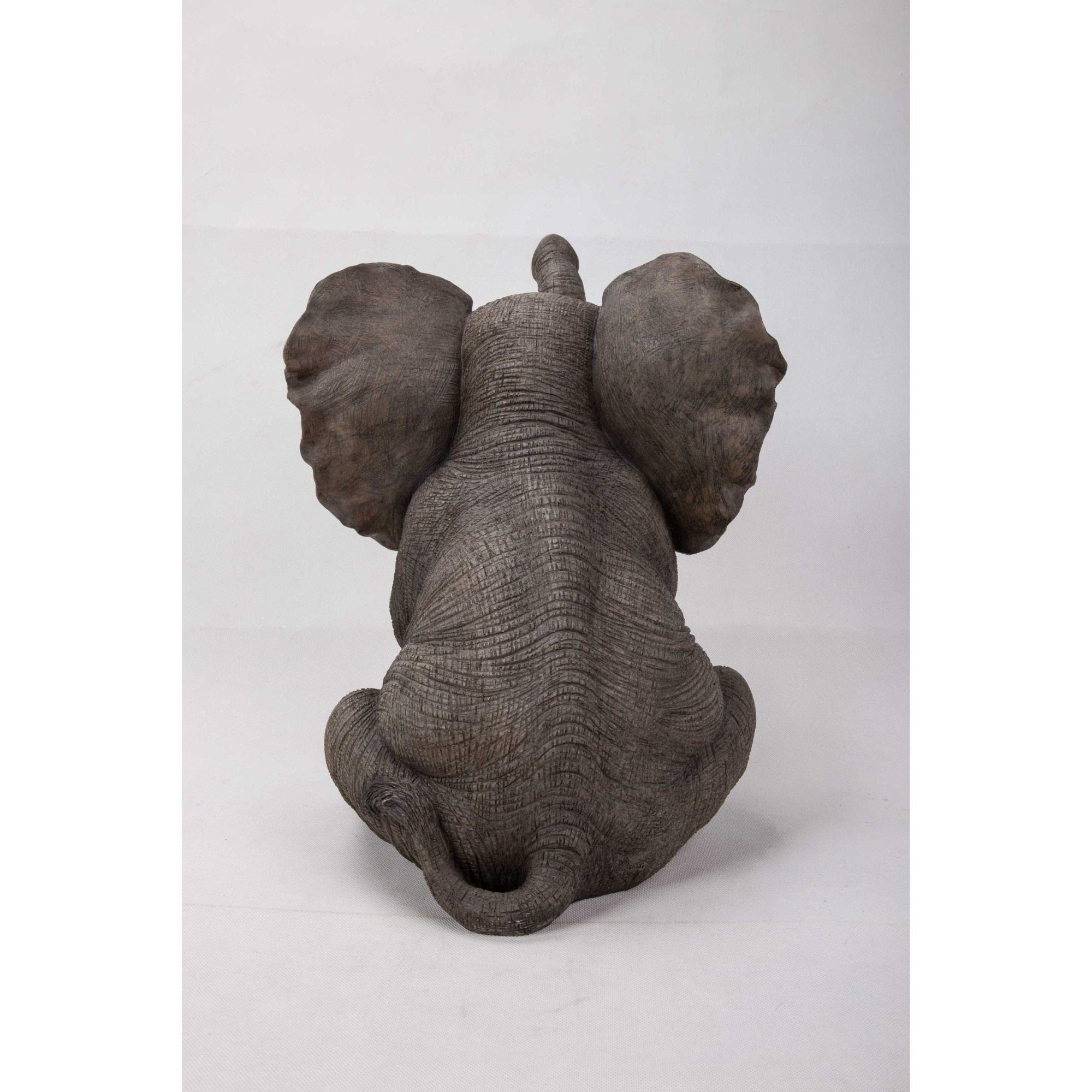 15.5 Inch Baby Elephant Garden Statue with Raised Trunk - Outdoor Decor for Lawn, Patio, and Flower Beds - Perfect for Home Garden Decoration and Gift Idea