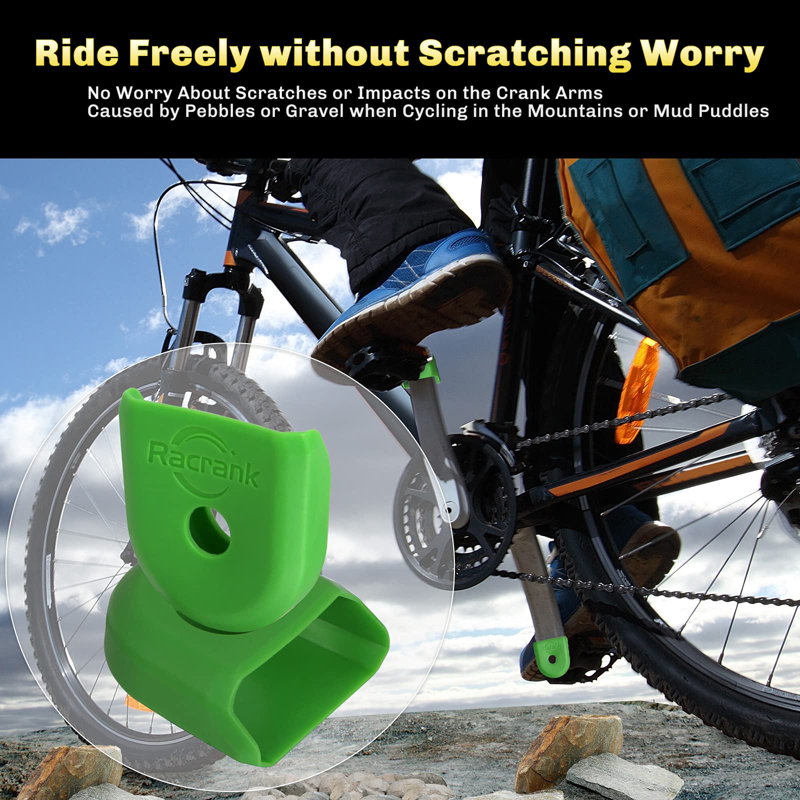 Universal Bike Crank Boots Protectors - Durable Mountain & Road Bicycle Crank Cover Set (2 Pack) - Prevent Scratches & Damage for MTB, Commuter & Cycling Enthusiasts