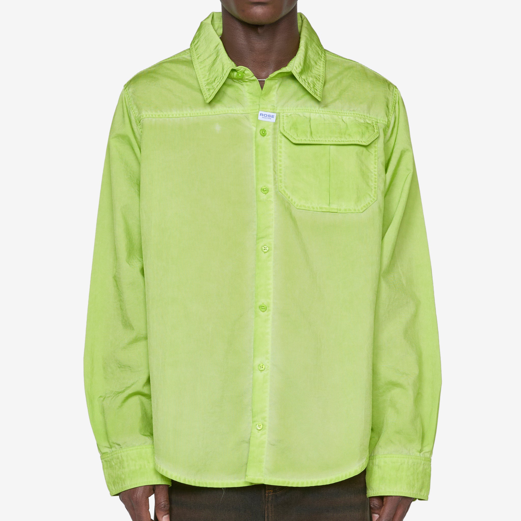 Men's Cargo Shirt in Green Lime - Durable Military Style Work Shirt for Outdoor Activities, Hiking & Casual Wear