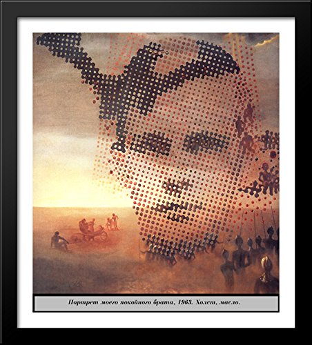 Salvador Dali Framed Art Print - 28x32 Inch Large Black Wood Frame Wall Decor - Surrealist Portrait Painting for Living Room, Bedroom & Office