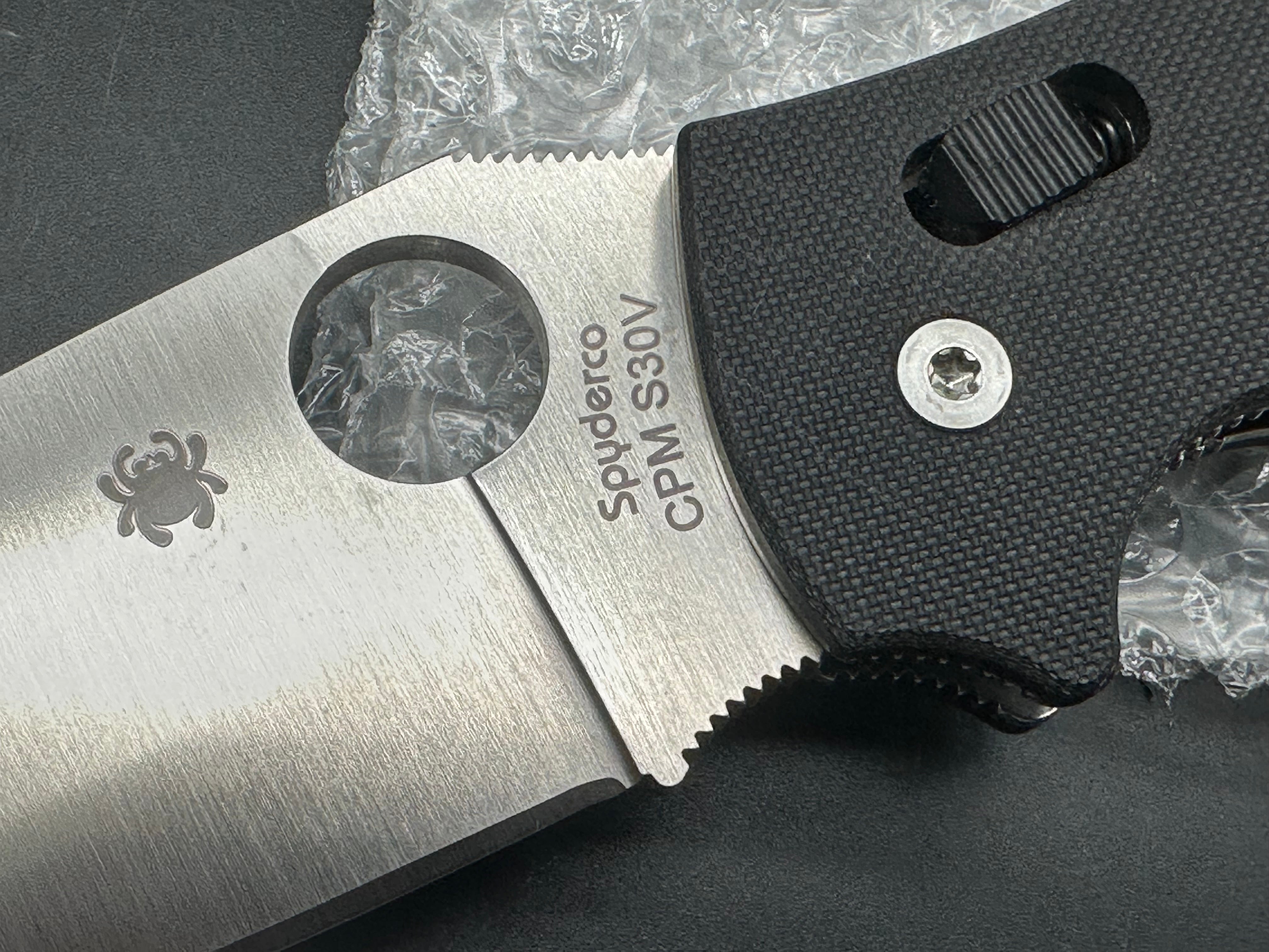Spyderco Manix XL Folding Knife - Black G10 Handle, CPM-S30V Steel Blade, Lightweight EDC Pocket Knife for Outdoor Camping, Hiking & Survival Gear