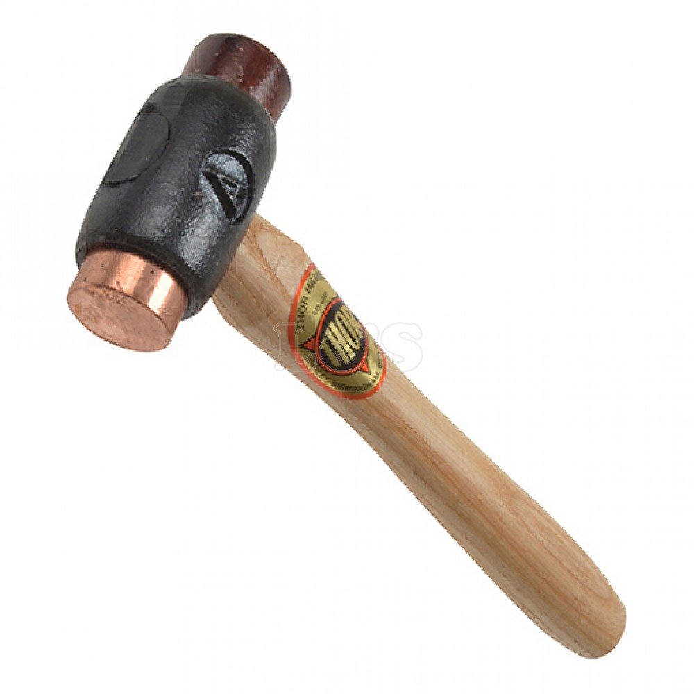 Thor 210 Copper/Rawhide Hammer - Size 1 (710g) for Blacksmithing, Metalworking & Leather Crafting - Professional Tool for Forging, Shaping & Decorative Work