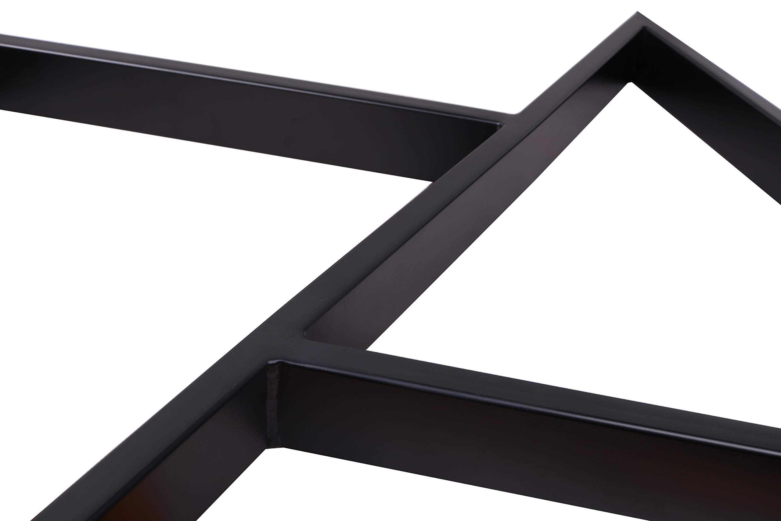 28 Inch Z-Shaped Table Legs - Set of 2 Black Metal Legs for Dining Tables, Office Desks & Computer Workstations | Heavy Duty Industrial Style Furniture Supports for Modern Home & Office Decor