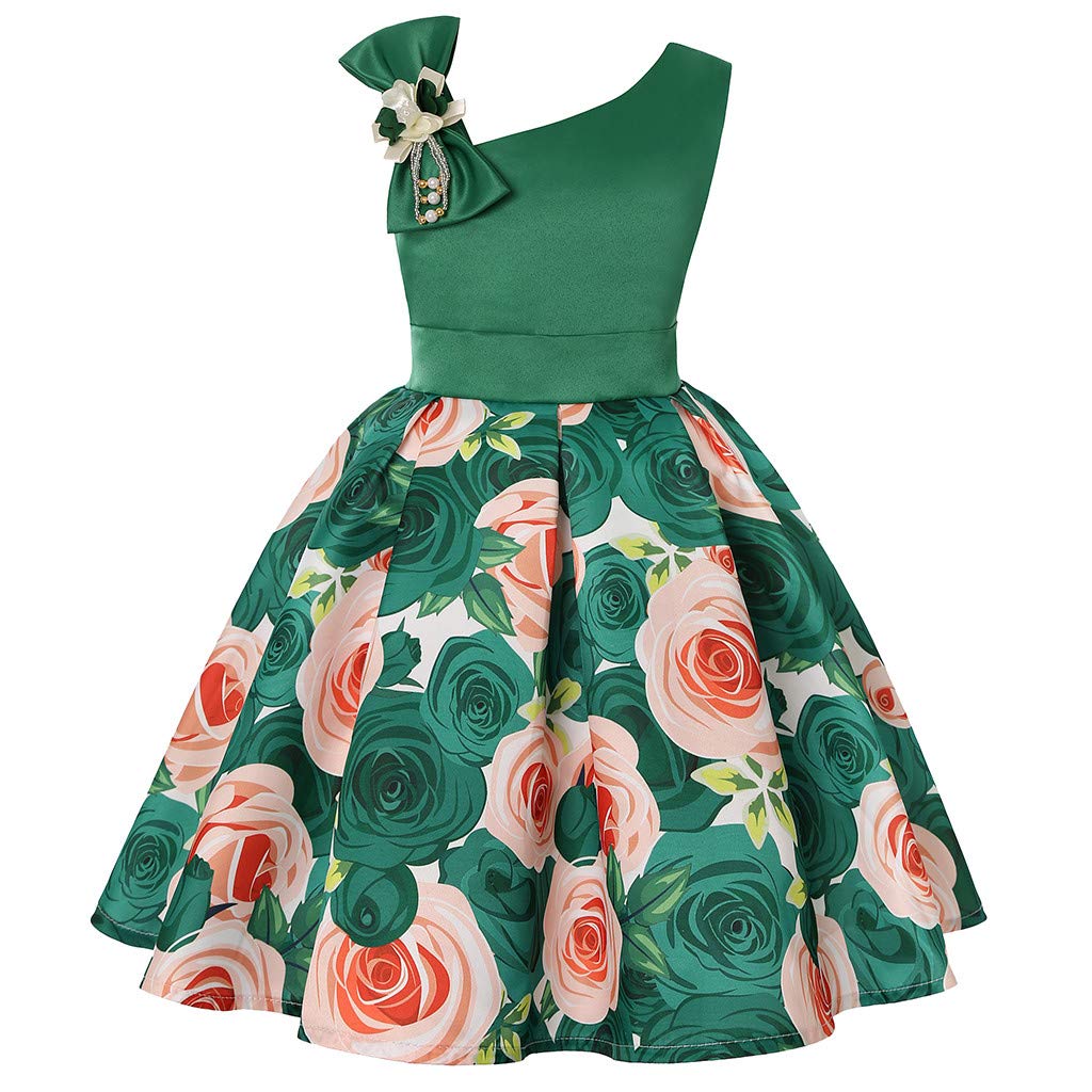 Princess Dress for Girls - Floral Pageant Gown for Wedding, Birthday, Bridesmaid Party & Special Occasions | Perfect for Pageants, Tea Parties & Dress-Up Play