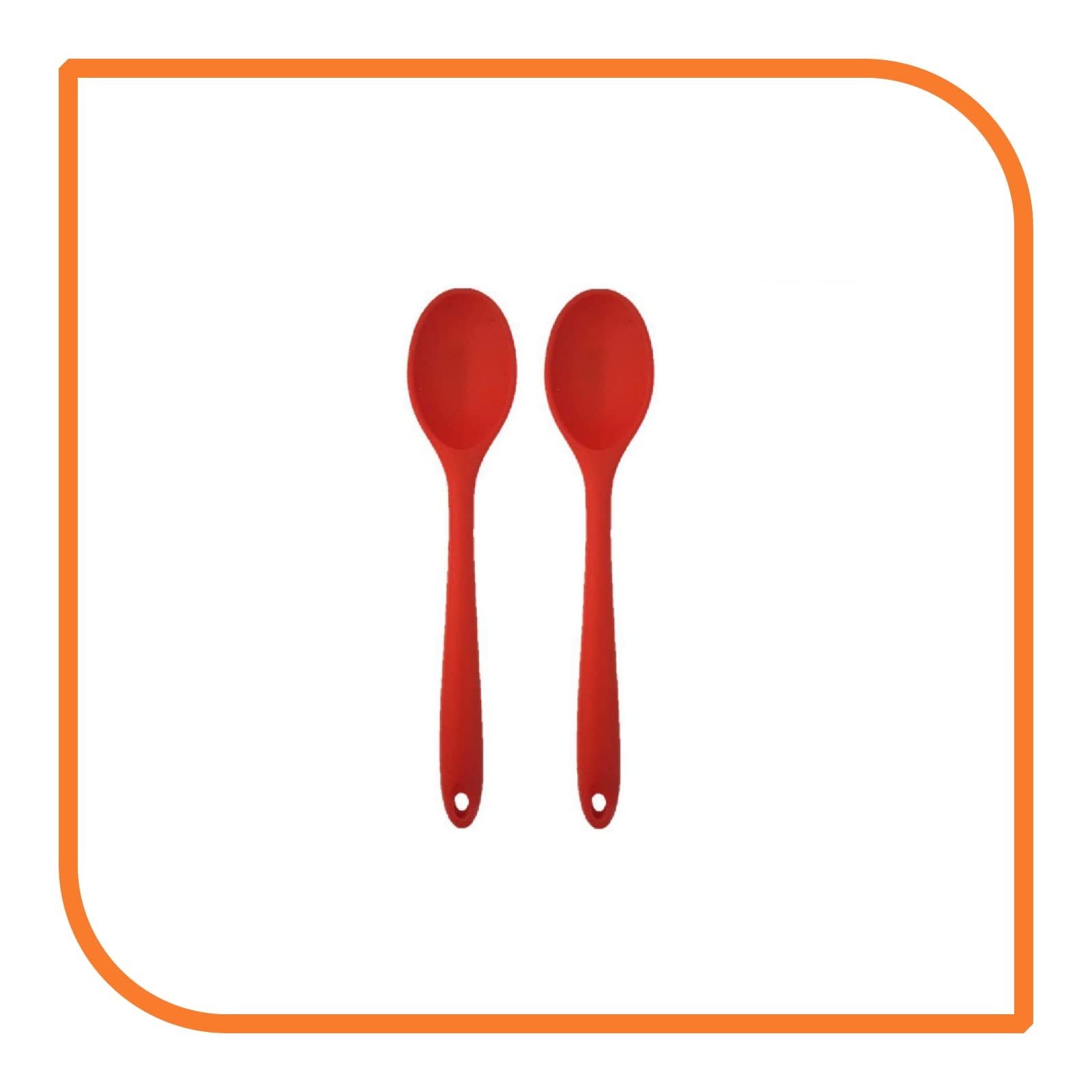 MyXOHome 8-Inch Red Silicone Spoons (2-Pack) - Heat-Resistant, BPA-Free Kitchen Utensils for Cooking, Baking & Serving - Perfect for Non-Stick Cookware & Everyday Meal Prep