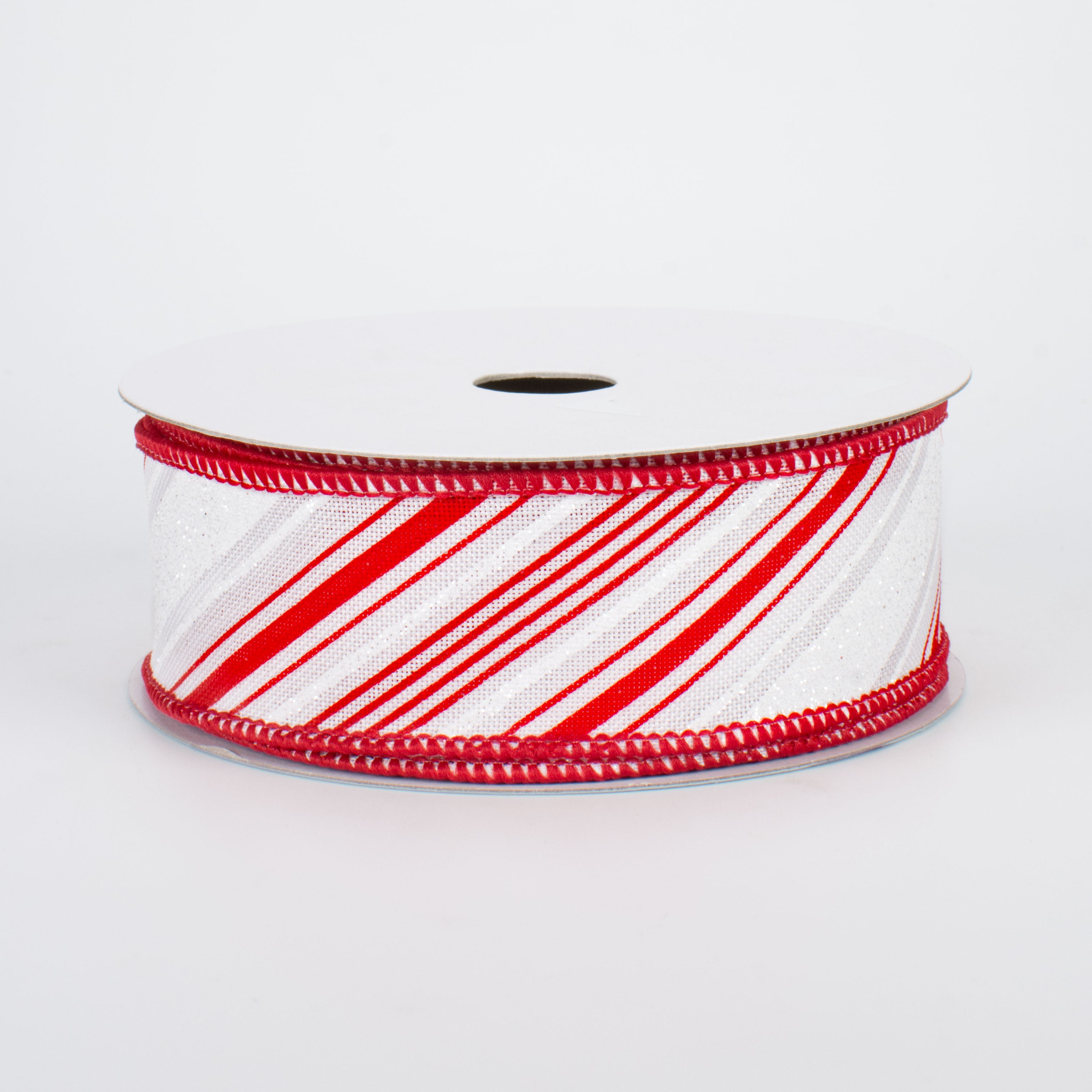 1.5 Inch Wide Red Diagonal Stripes Ribbon - 10 Yards Bulk Roll for Gift Wrapping, Crafts, Party Decorations & DIY Projects