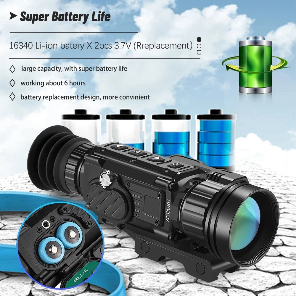 Thermal Imaging Monocular with Laser Rangefinder - IP67 Waterproof, Pseudo Color & Heat Detection - Perfect for Hunting, Wildlife Observation, and Security Surveillance