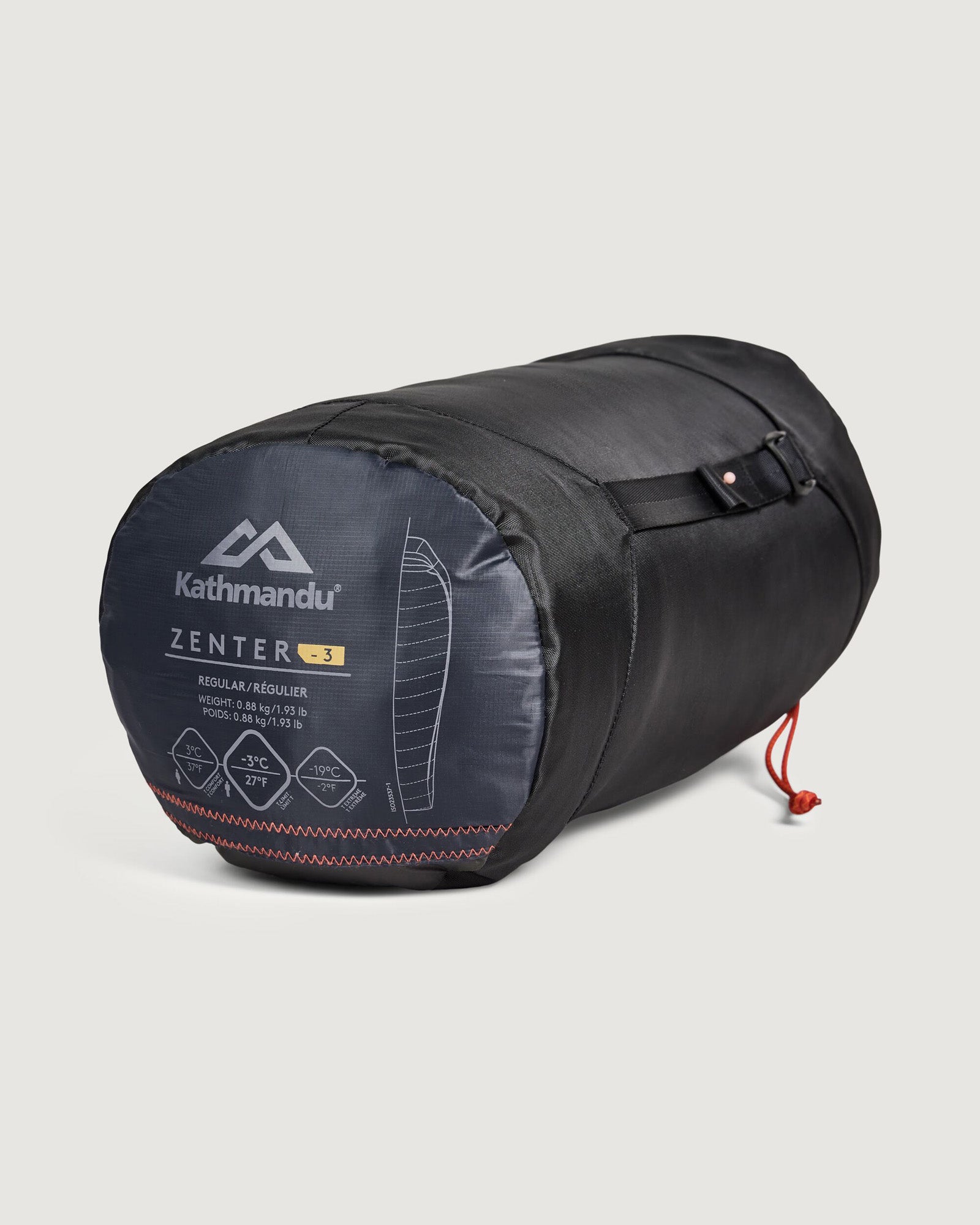 Zenter 3°C Down Sleeping Bag - Lightweight & Waterproof for Camping, Hiking & Backpacking - Regular Size in Black Stingray/Dark Moss - Perfect for Cold Weather Outdoor Adventures