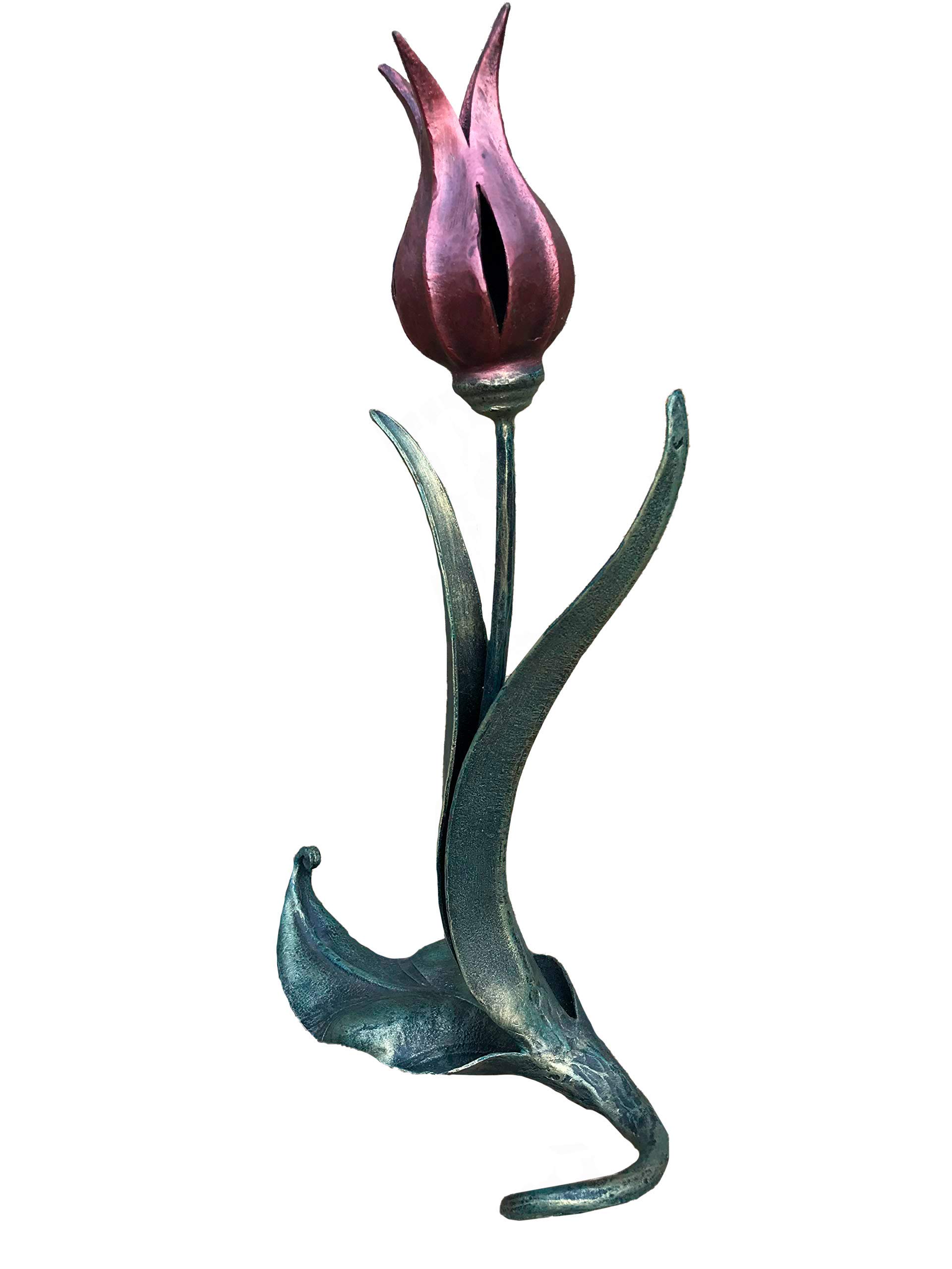 Hand-Forged Iron Tulip Flower - Unique 6th Anniversary & Mother's Day Gift for Her - Elegant Home Decor & Thoughtful Present for Special Occasions