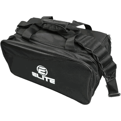 ELITE Deluxe 2 Ball Plus Double Tote Bowling Bag with Shoe Storage Pocket - Premium Bowling Accessories for Men & Women - Perfect for League Play & Practice Sessions