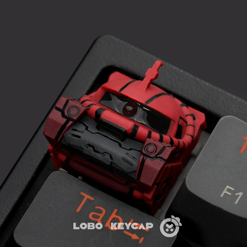 Custom Resin Art Keycap - Mobile Suit Gundam MS-05 Mechanical Keyboard Keycap | Transparent Anime-Themed Key for Gaming & Typing Enthusiasts | Perfect for Mechanical Keyboards, Collectors & Gundam Fans