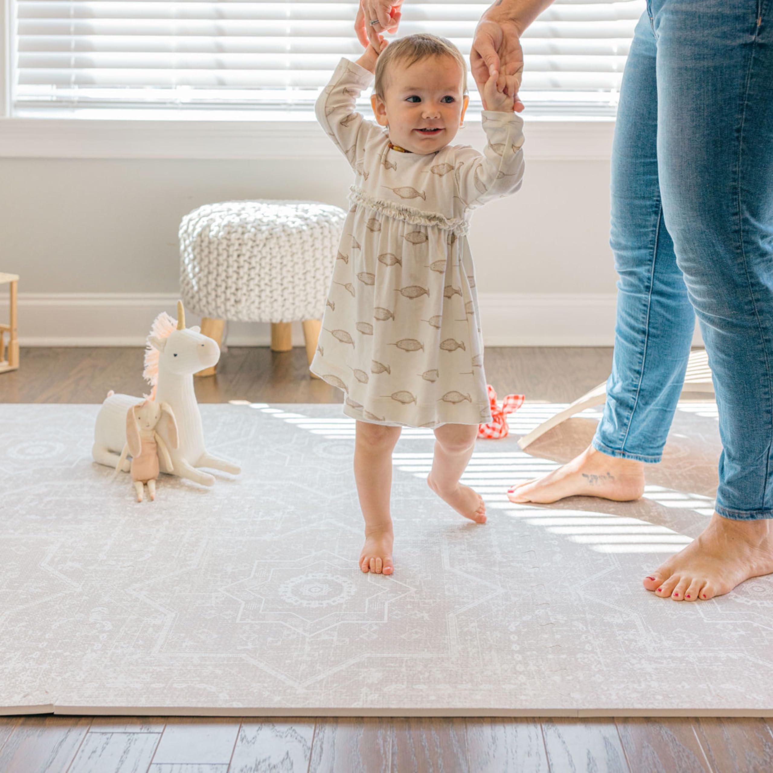 Premium EVA Foam Baby Play Mat (4x6ft) - Non-Toxic Crawling & Tummy Time Floor Mat for Infants & Toddlers - Soft Playroom Rug for Nursery, Daycare & Home - Layla Collection - Waterproof & Easy to Clean