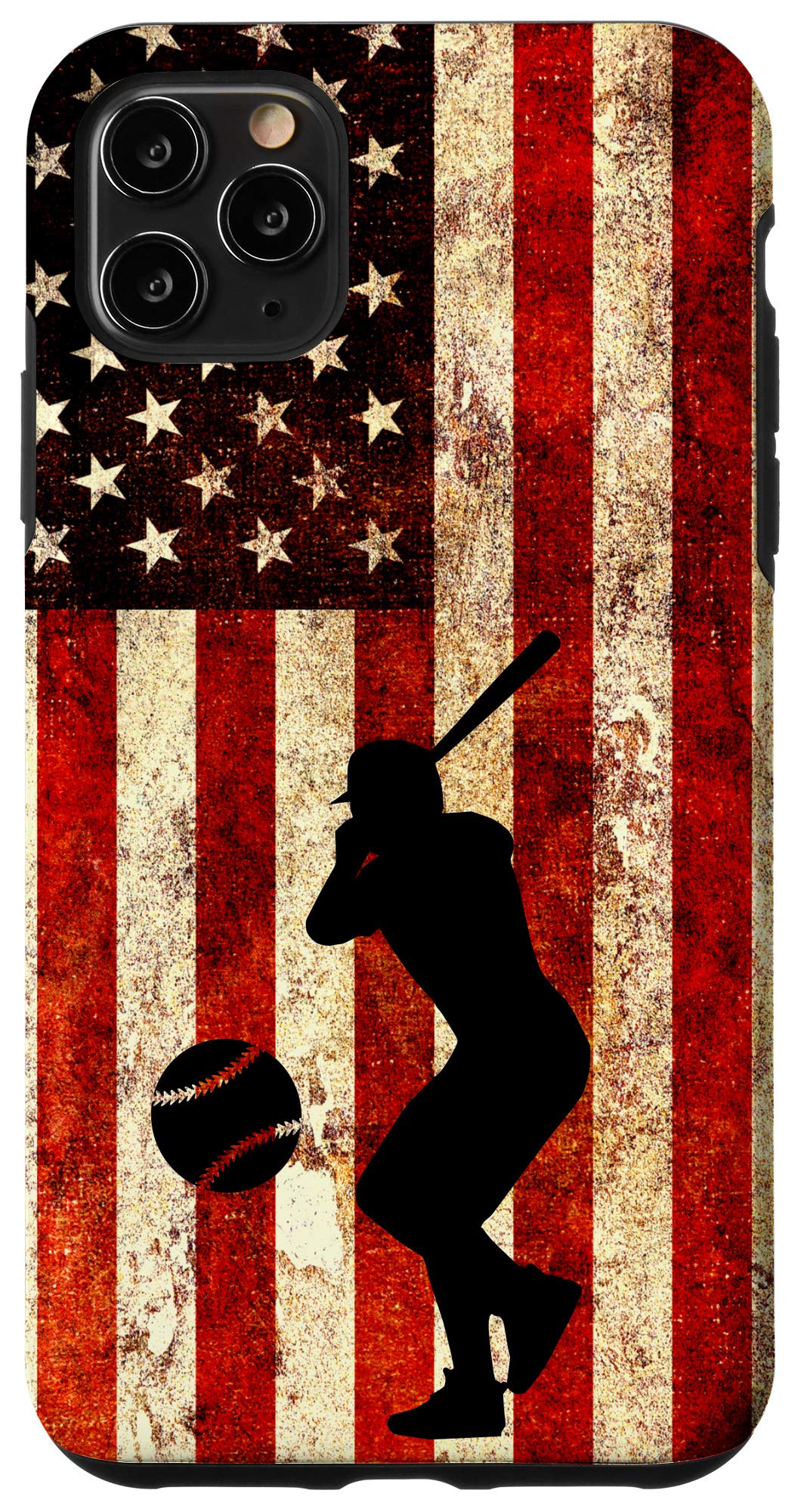 iPhone 11 Pro Max Case - Patriotic American Flag Design with Shockproof Protection for Fastpitch Softball Players | Perfect for Games, Training & Daily Use