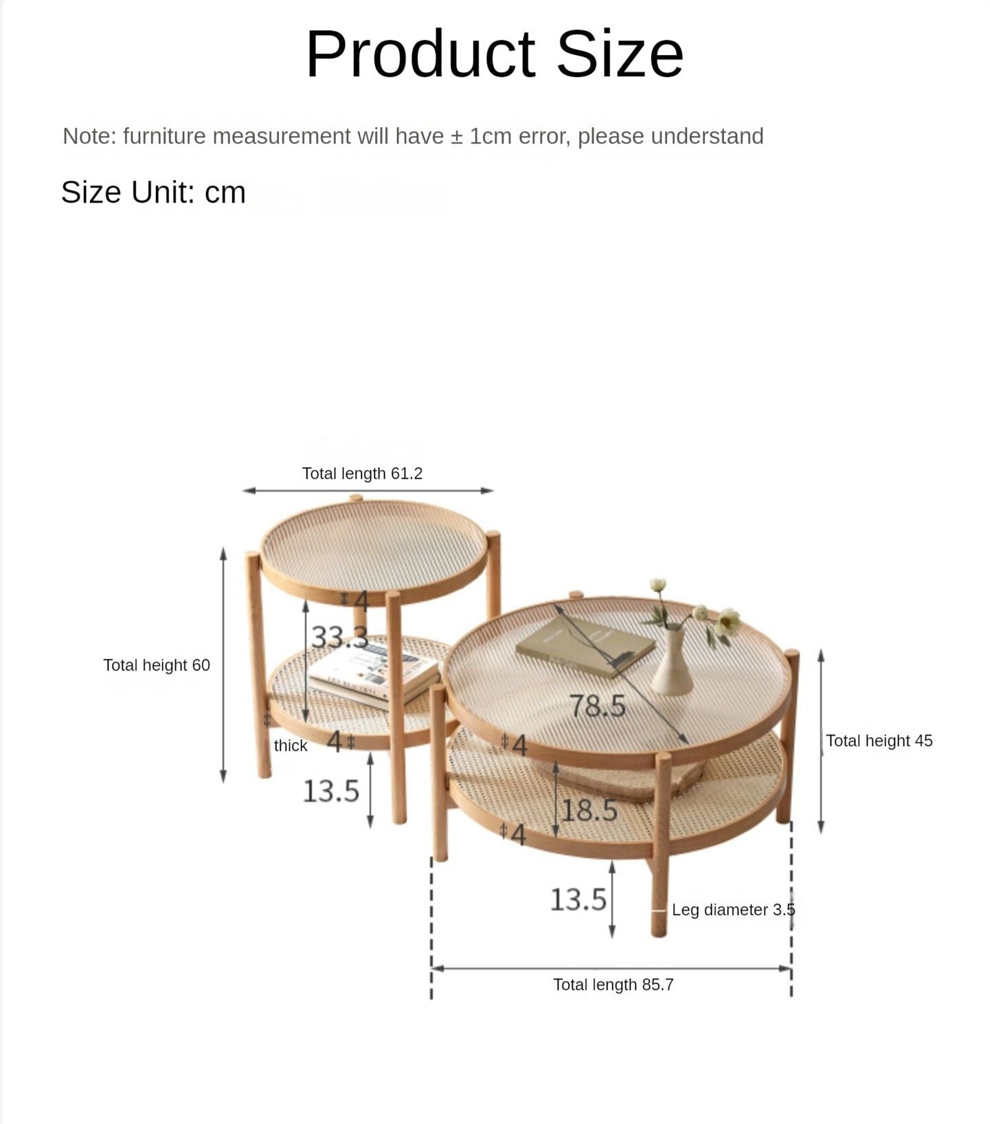 Stylish Oak Solid Wood Coffee Table with Glass Top and Rattan Accents - Perfect for Living Room, Lounge, and Home Decor