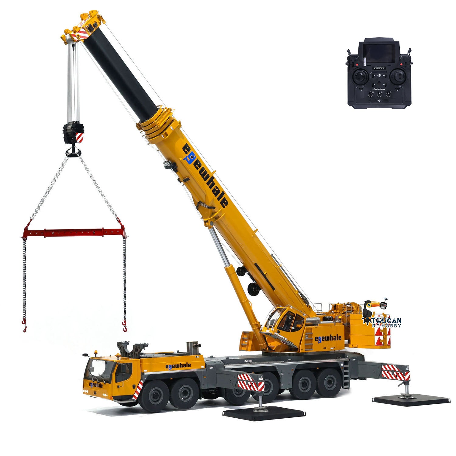 Eyewhale 1/14 Scale 6-Axle LTM1350 RC Hydraulic Mobile Crane - 5M Length Radio Controlled Heavy Duty Construction Vehicle, Ready-to-Run (PNP) Hobby Model for Adults - Perfect for Construction Site Simulation, RC Enthusiast Collections, and Engineering Education