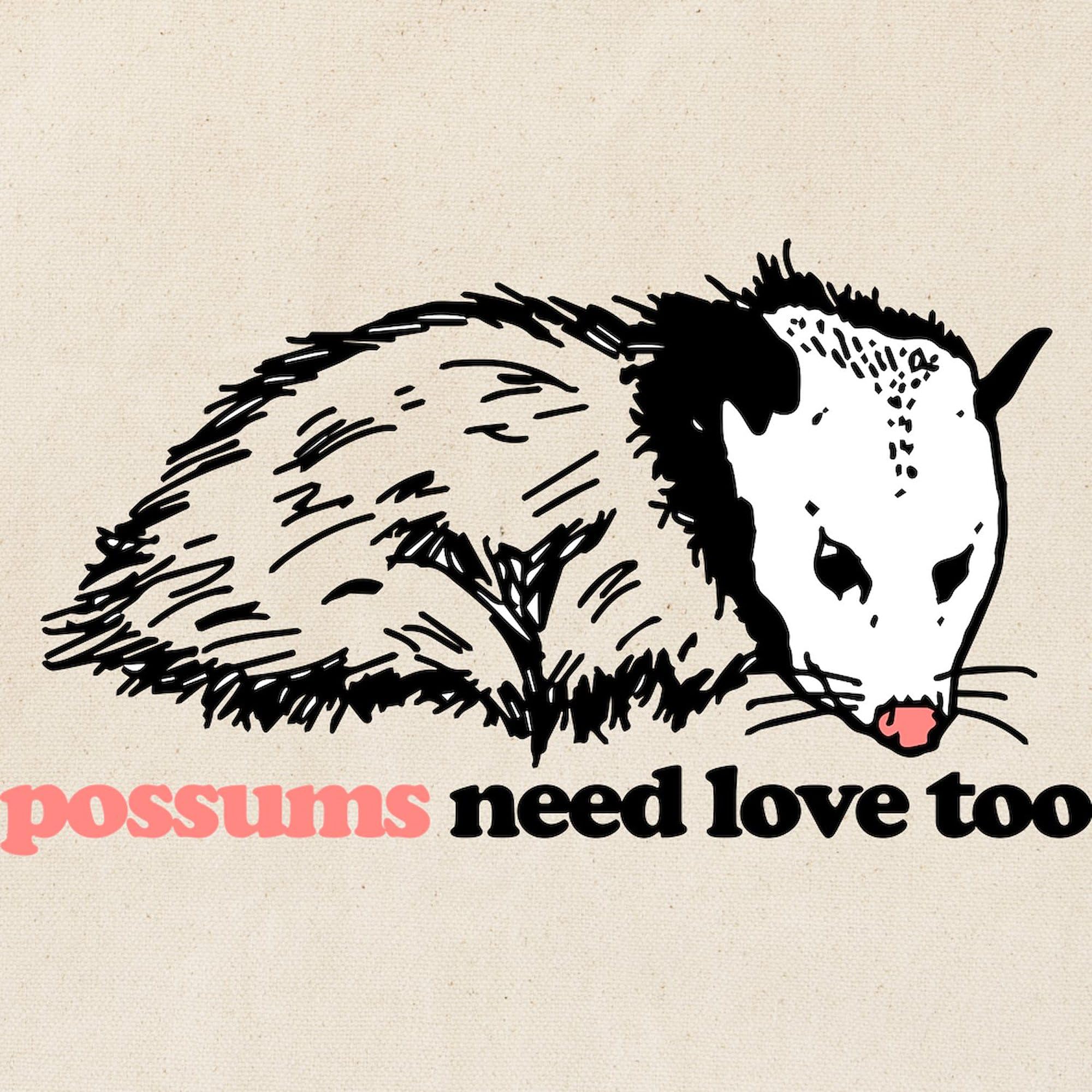 Possums Need Love Too Tote Bag - Natural Canvas Reusable Shopping Bag for Groceries, Beach & Eco-Friendly Lifestyle