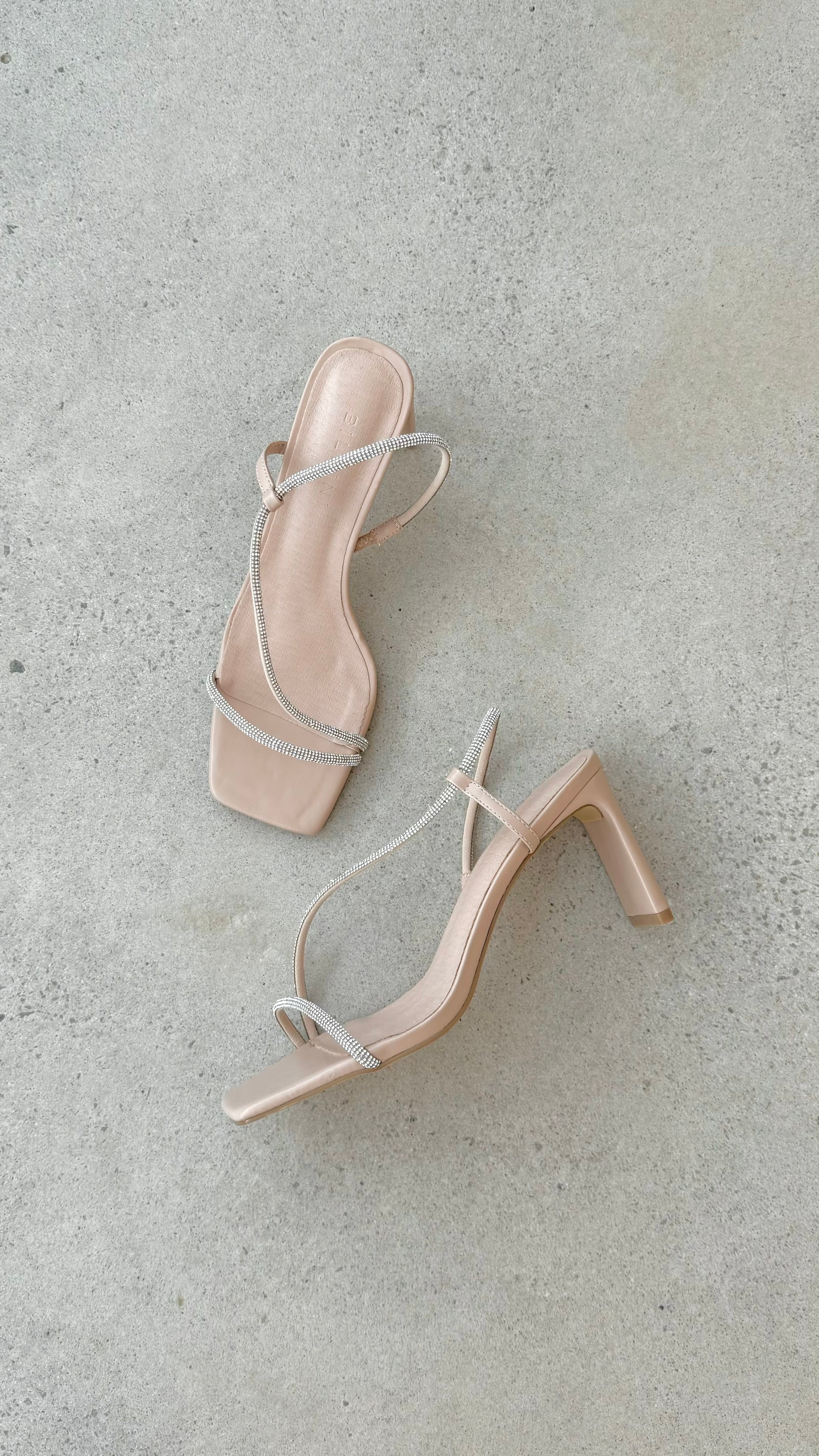 Kaye Heels - Nude Diamante Stiletto Pumps for Women | Elegant High Heels for Parties, Weddings & Evening Events