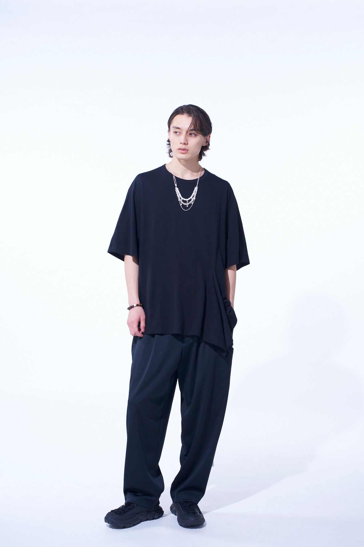 Soft Cotton Jersey Fabric Switch H/S Draped T-Shirt for Women - Comfortable Casual Wear for Everyday Outfits and Layering