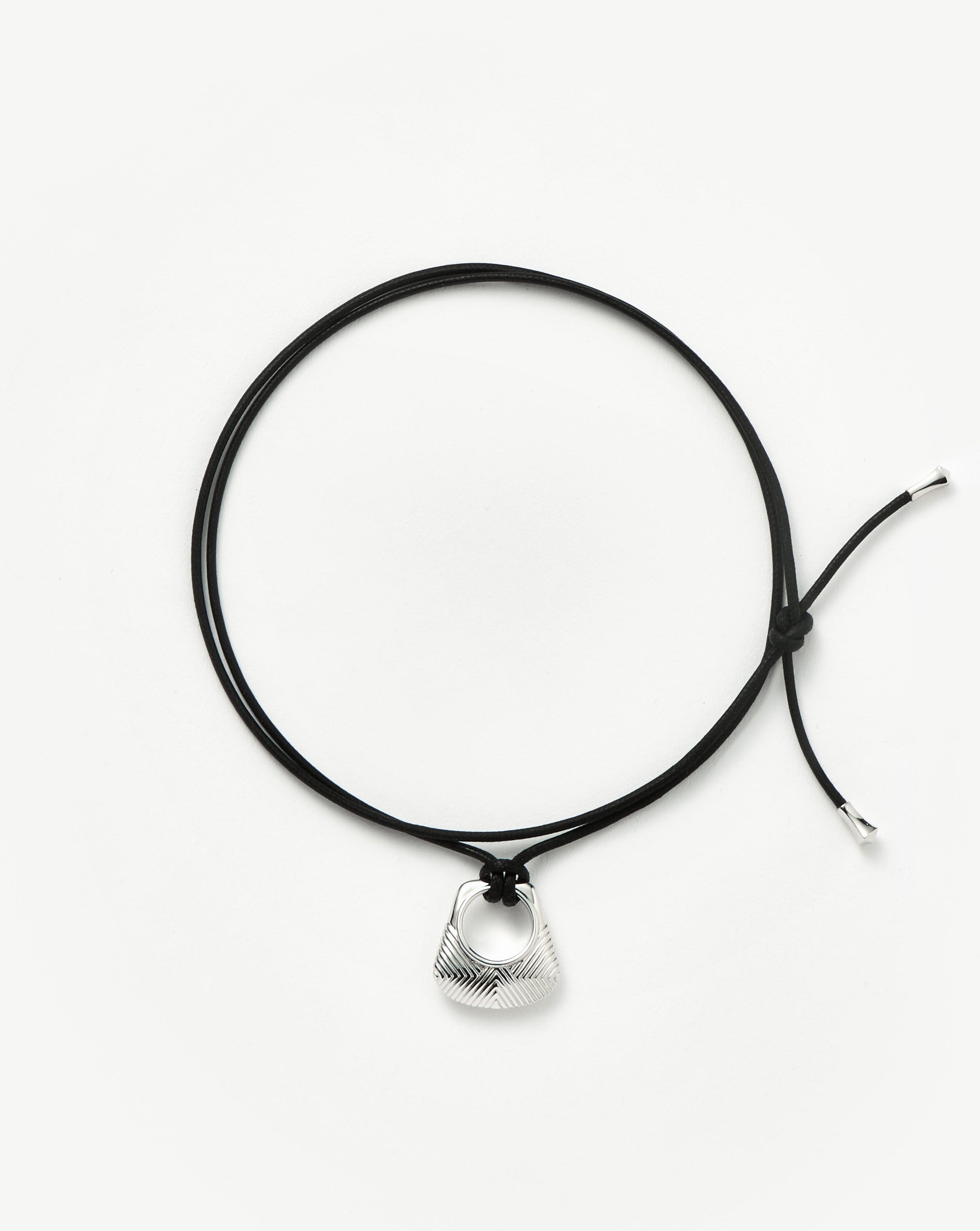 Hera Ridge Pendant Cord Necklace - Silver Plated Boho Jewelry for Women, Minimalist Layering Necklace for Everyday Wear, Gift for Her, Birthday & Anniversary Present