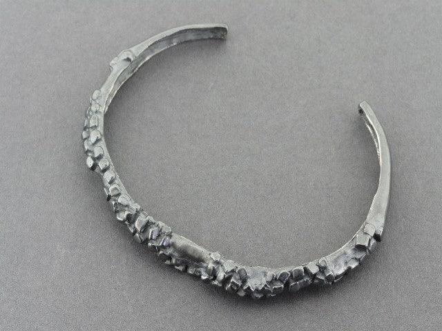 Druzy Cuff Bracelet - Oxidized Sterling Silver Bangle for Women - Boho Chic Jewelry for Everyday Wear & Special Occasions
