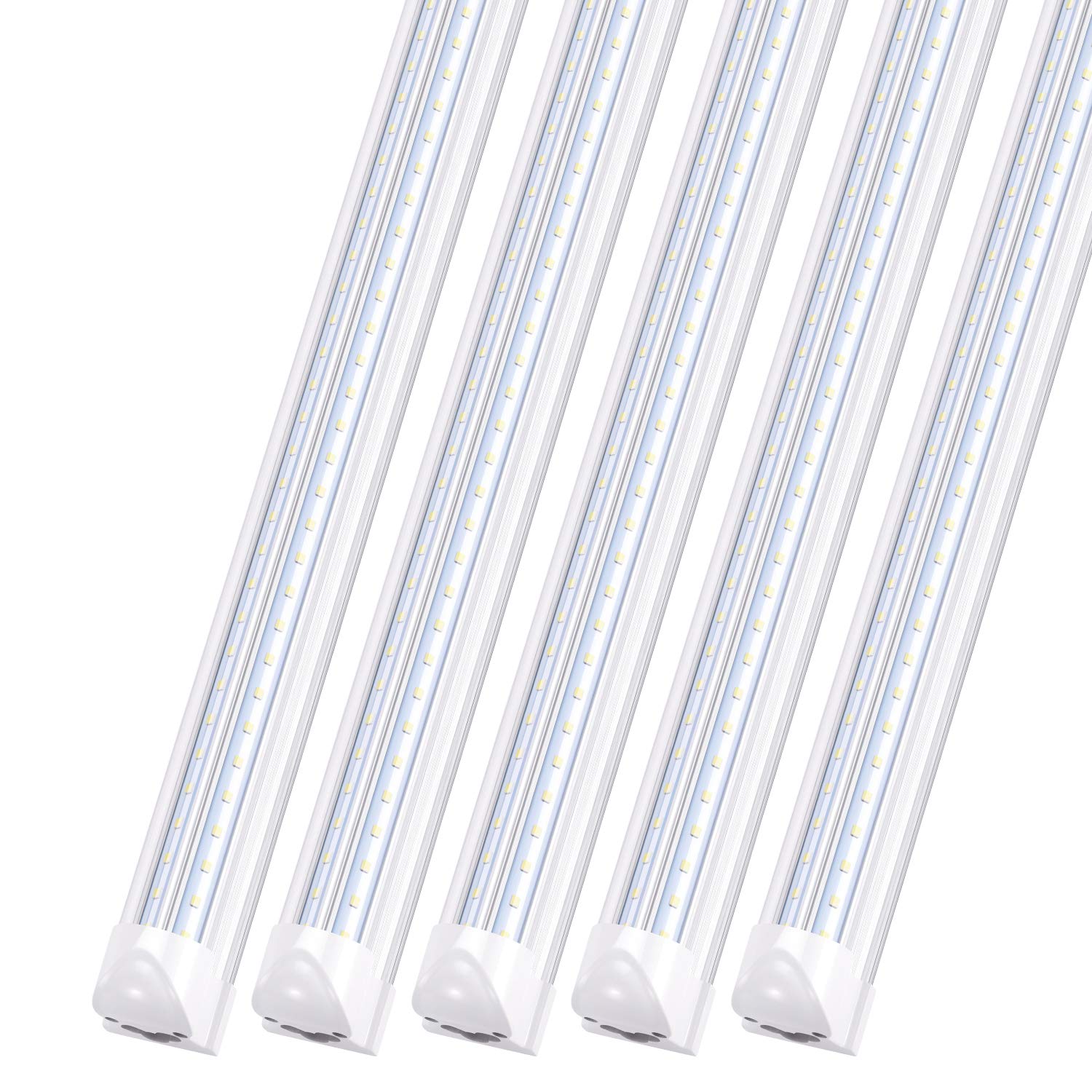 4ft LED Shop Light - 36W V-Shape T8 LED Tube Fixture with Clear Cover, 6000K Cool White - Energy Efficient Lighting for Garage, Warehouse, Workshop & Coolers (25-Pack) | Durable Commercial Grade Lighting Solution | Ships from USA