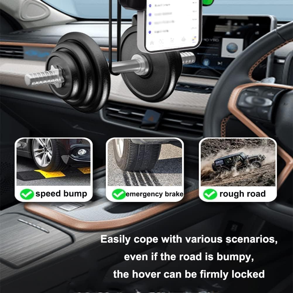 360° Rotating Car Phone Holder - Rotato Grip Universal Cell Phone Mount for Dashboard & Rearview Mirror | Hands-Free GPS Navigation, Driving Safety & Video Calling Accessory (Black)