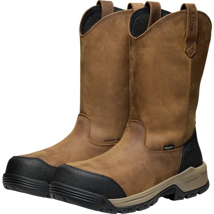 KEEN EVANSTON Waterproof Slip-On Shoes for Men - Carbon Toe Protection, Medium & Wide Width - Perfect for Hiking, Work & Outdoor Adventures