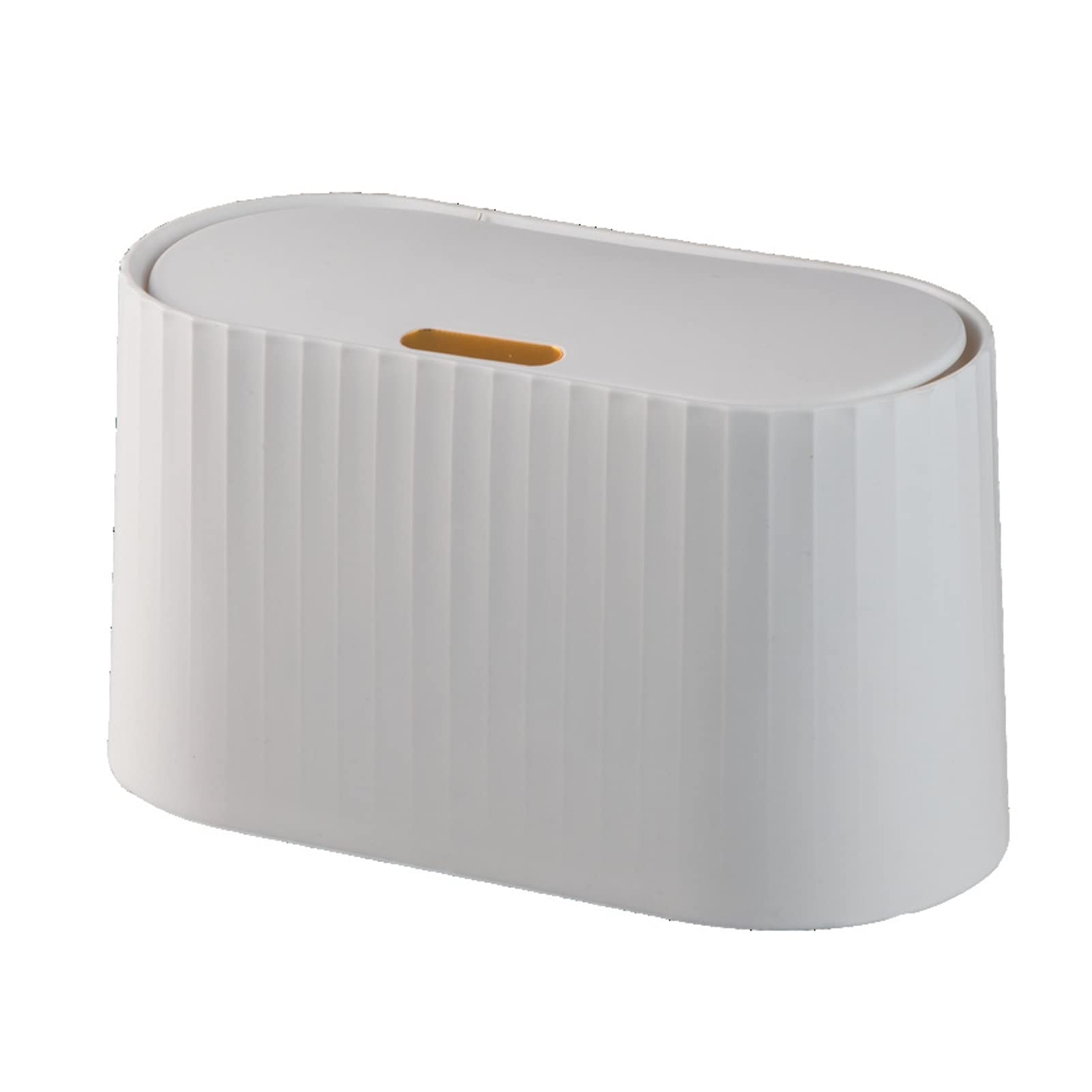 Meideli Mini Trash Can with Lid - Small Desktop Wastebasket, Removable Plastic Tiny Garbage Bin with Non-Slip Bottom for Home, Office, Bedroom & Bathroom - Perfect for Desks, Nightstands, Vanities & Workstations (White)