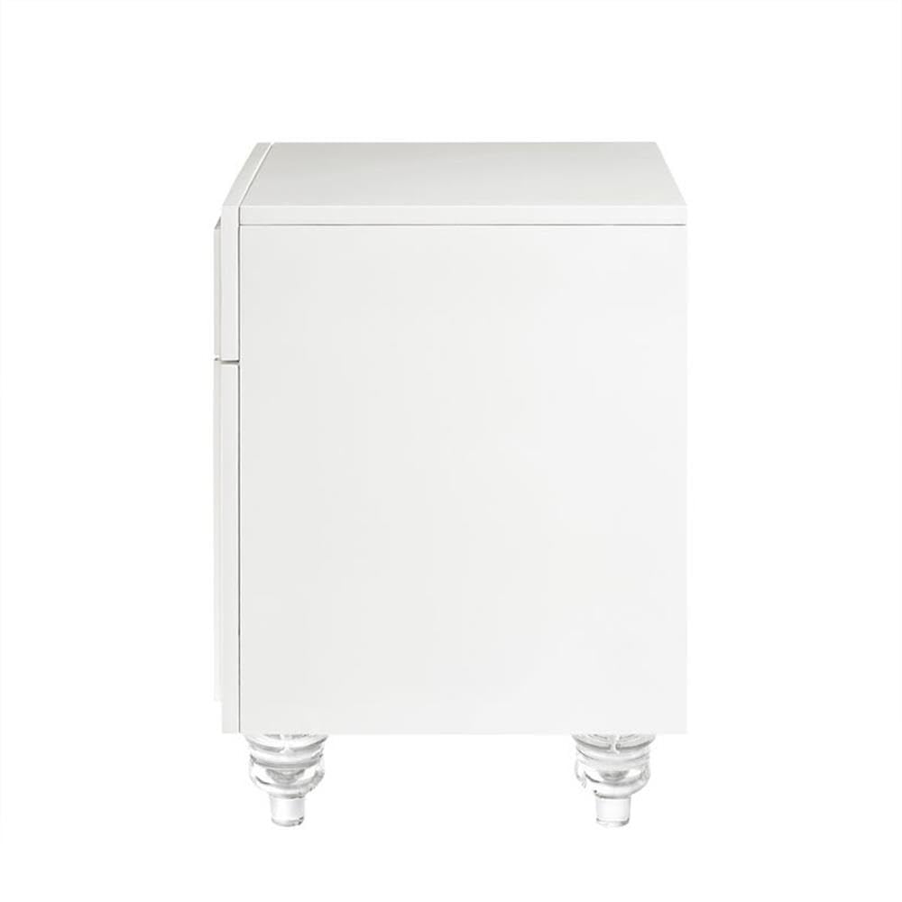 Modern White 1-Drawer Nightstand - Minimalist Bedside Table for Bedroom, Guest Room & Nursery - Compact Storage Solution with Smooth Gliding Drawer