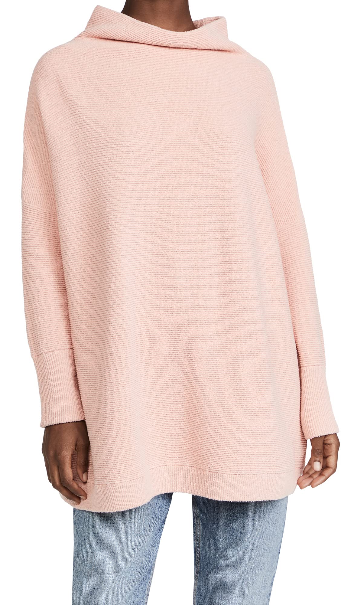 Free People Women's Ottoman Slouchy Tunic Top - Soft Dusty Pink Boho Chic Blouse, Size S | Perfect for Casual Outfits, Layering & Boho Fashion Styles
