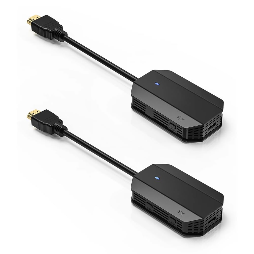 Hxhsgmeh Wireless HDMI Transmitter & Receiver - Compatible with Laptop, TV, Projector, Monitor - Stream HD Video & Audio for Home Theater, Gaming, and Presentations