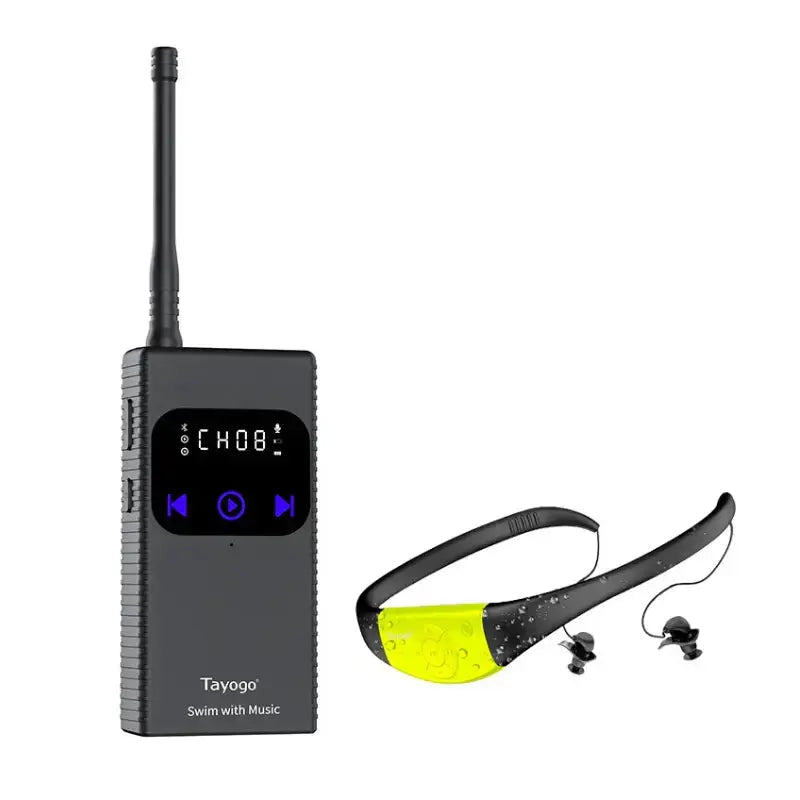 Wireless Waterproof Swimming Headphones with Bluetooth Transmitter & Earbuds - Perfect for Pool, Beach, and Underwater Music Listening