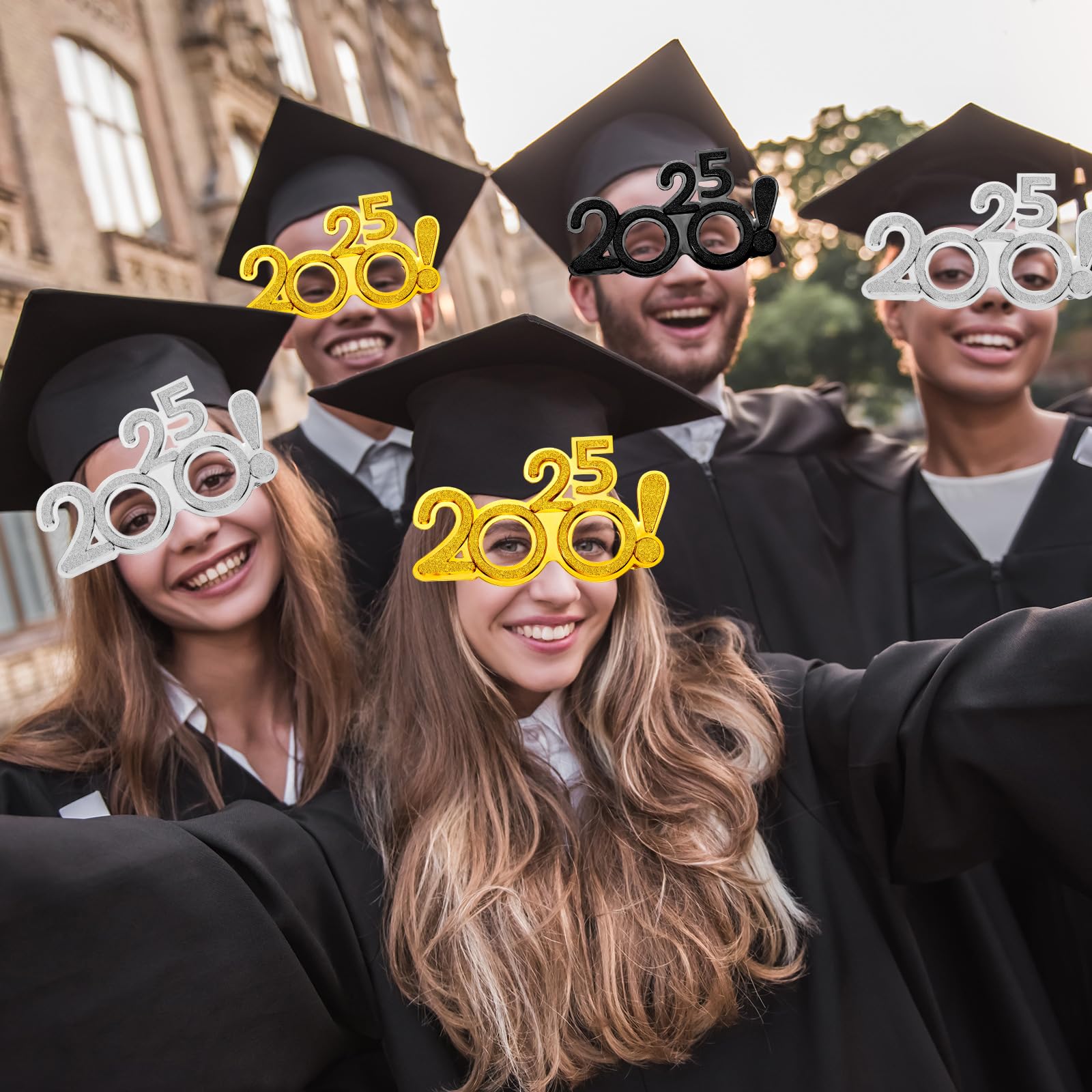 Flutesan 6 Pairs 2025 New Year Eve Party Glasses - Funny Photo Props & Celebration Sunglasses for NYE Parties, Countdown Events & Festive Gatherings