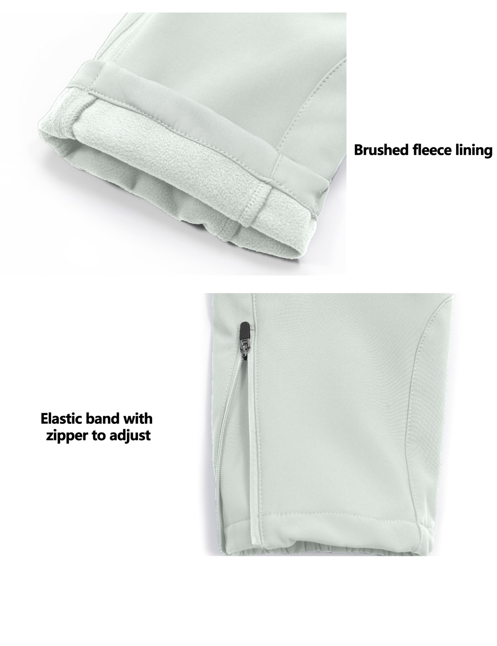 Little Donkey Andy Women's Fleece Lined Waterproof Softshell Pants - Winter Hiking Ski Snowboarding Thermal Windproof Pants for Outdoor Adventures & Cold Weather Activities