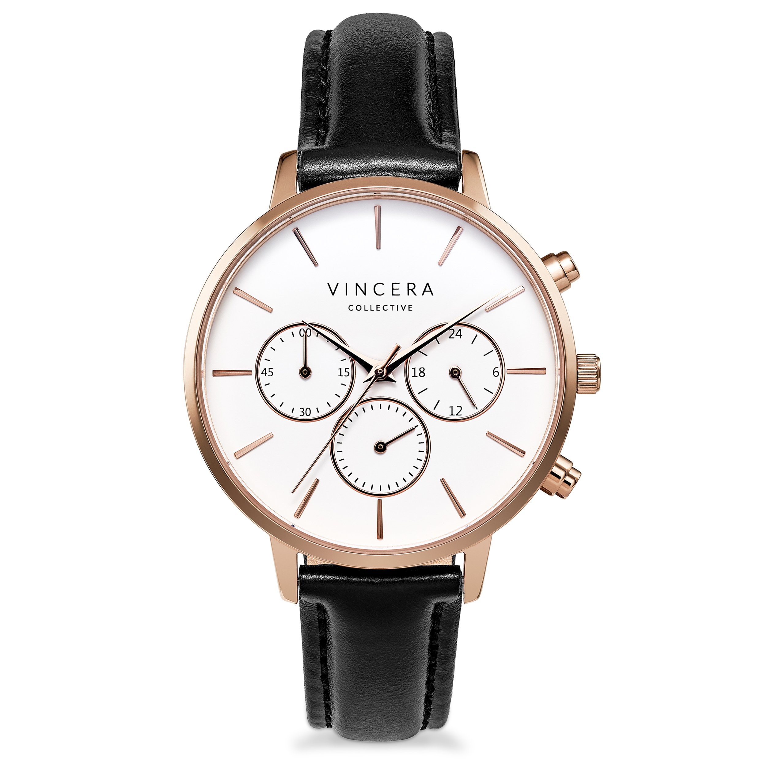 Vincero Kleio Rose Gold Women's Watch - 38mm Chronograph for Elegant Style