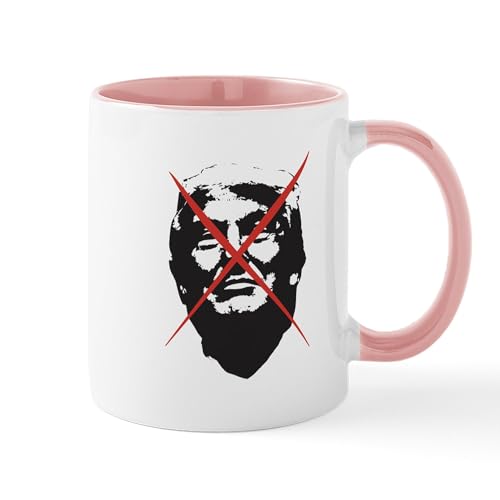White/Pink Inside - Strike Through Trump Mug
