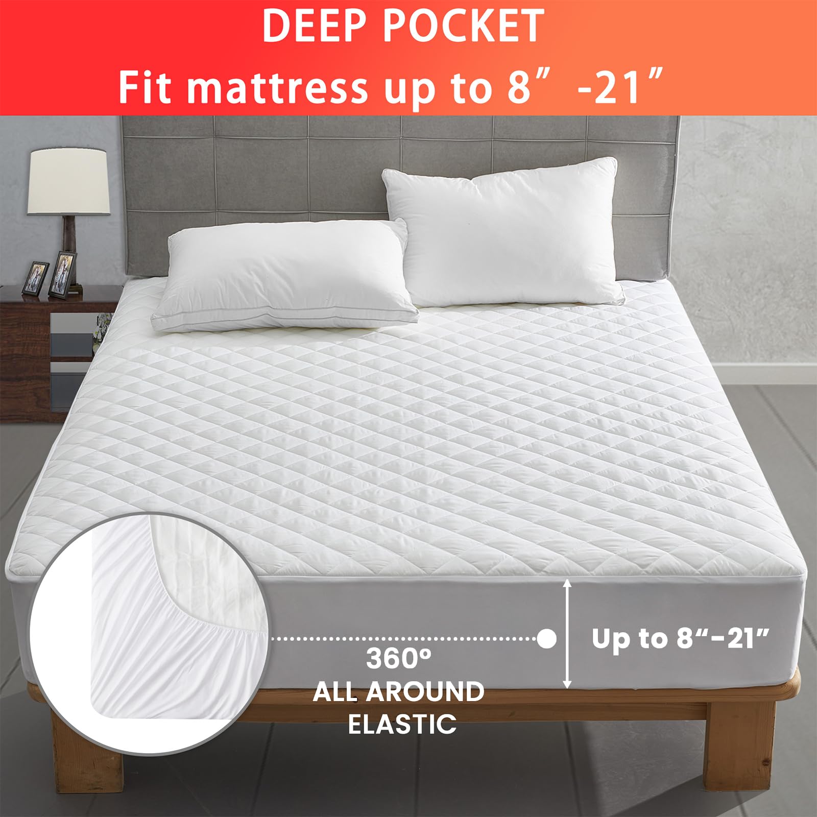 Electric Heated Mattress Pad Full Size - 8 Heat Settings & 4 Auto Shut Off - UL Certified Deep Pocket Bed Warmer - Machine Washable White - Perfect for Cold Nights & Winter Comfort